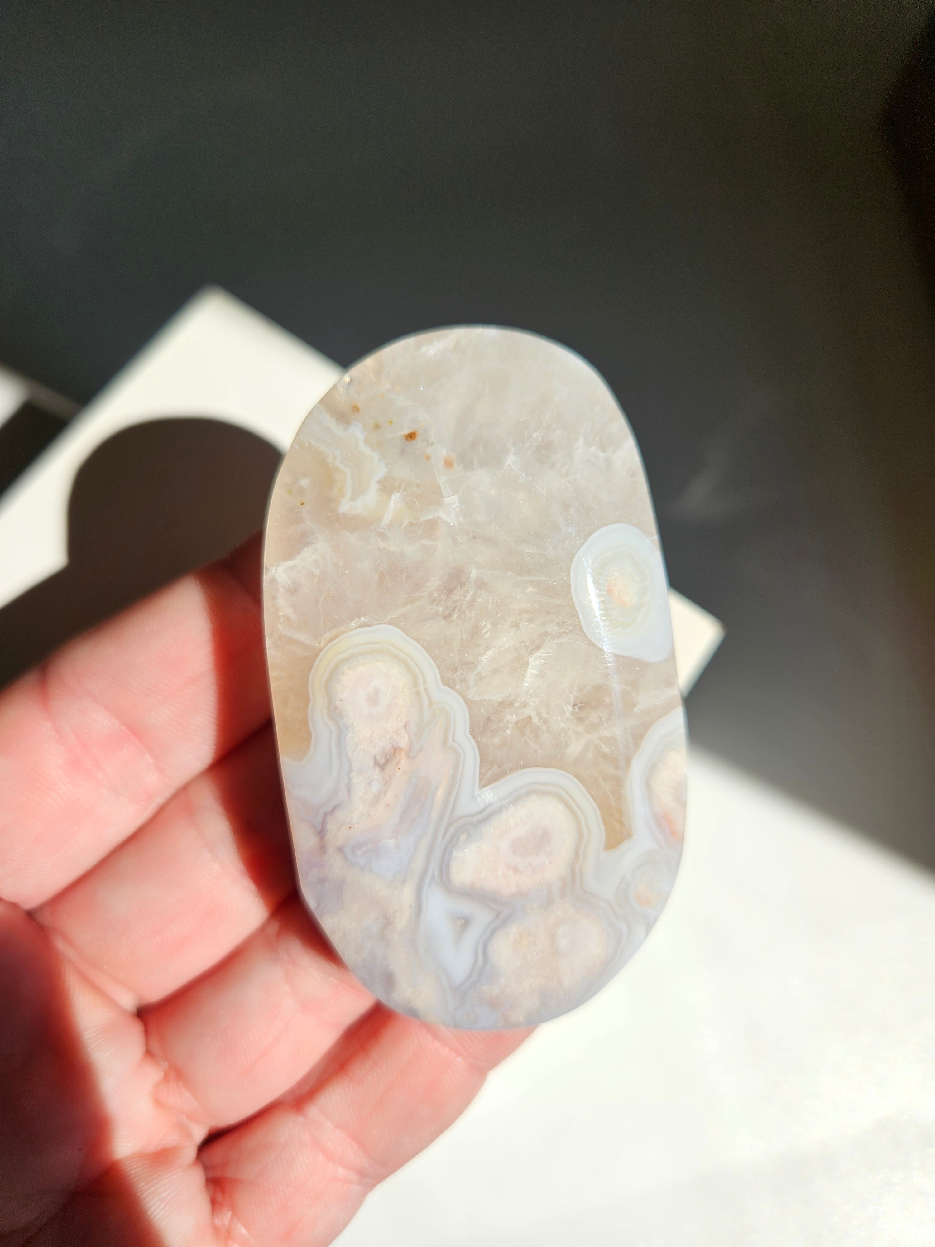 Flower Agate Palmstone 005