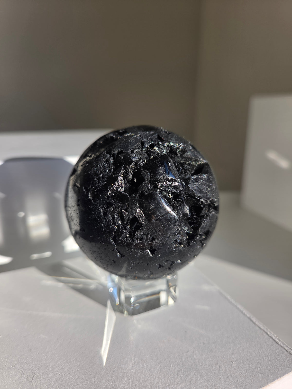 Fibrous Black Tourmaline Sphere 005