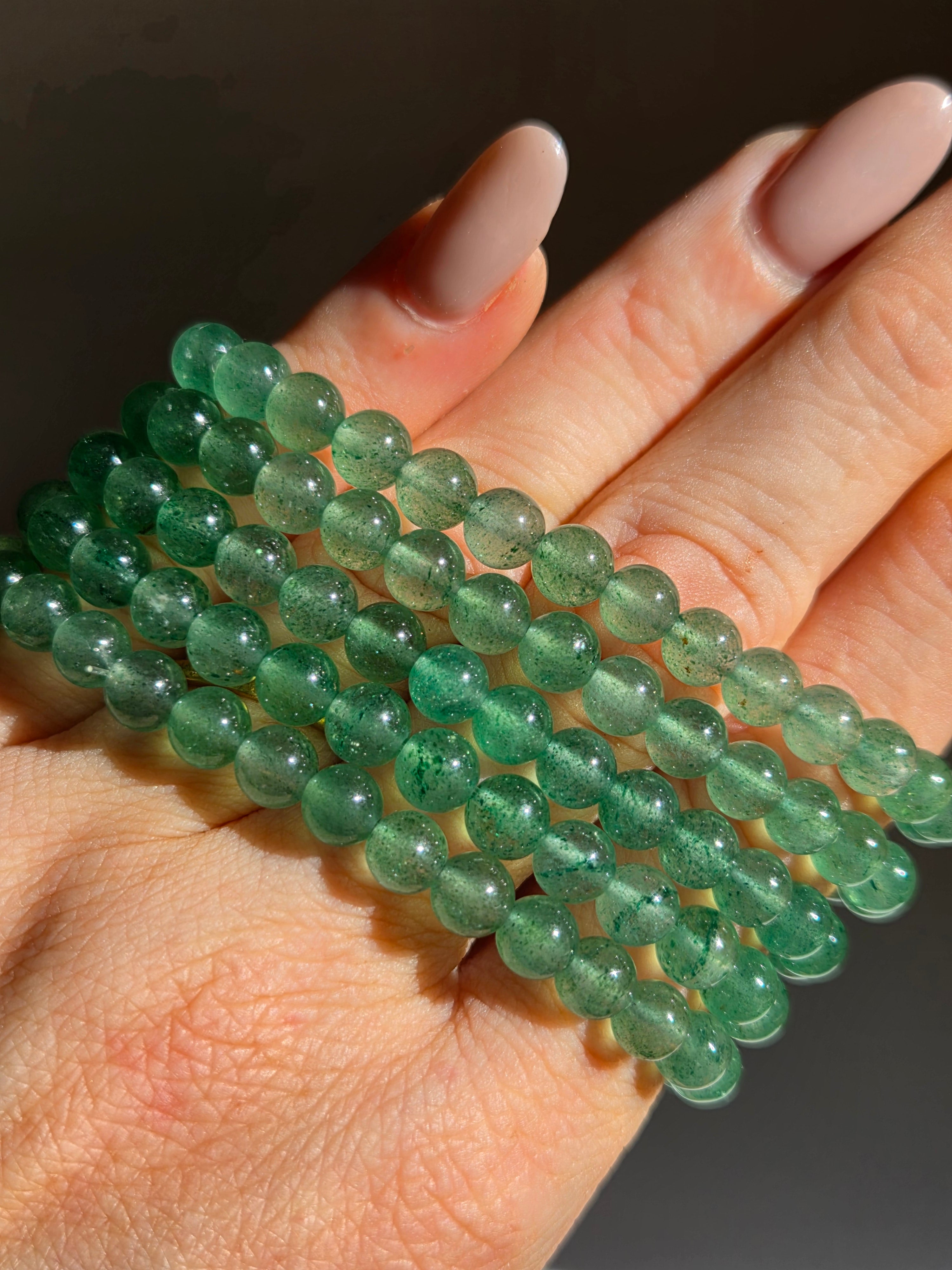 Green Strawberry Quartz Bracelet | 6mm