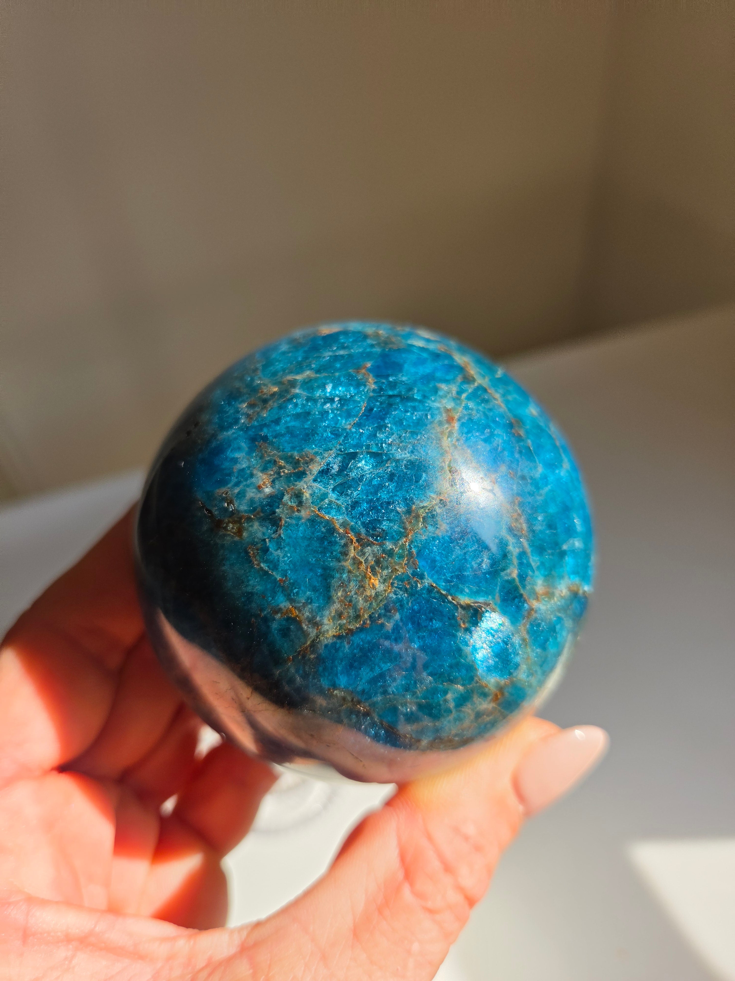 Blue Apatite Sphere 002