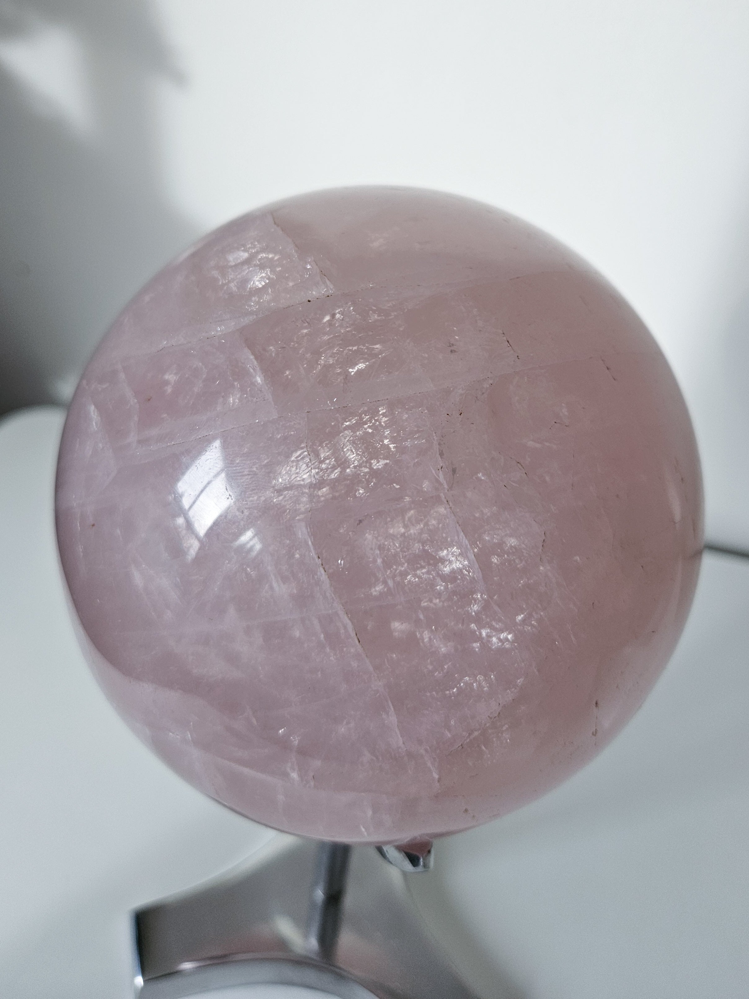 Icy Rose Quartz Statement Sphere