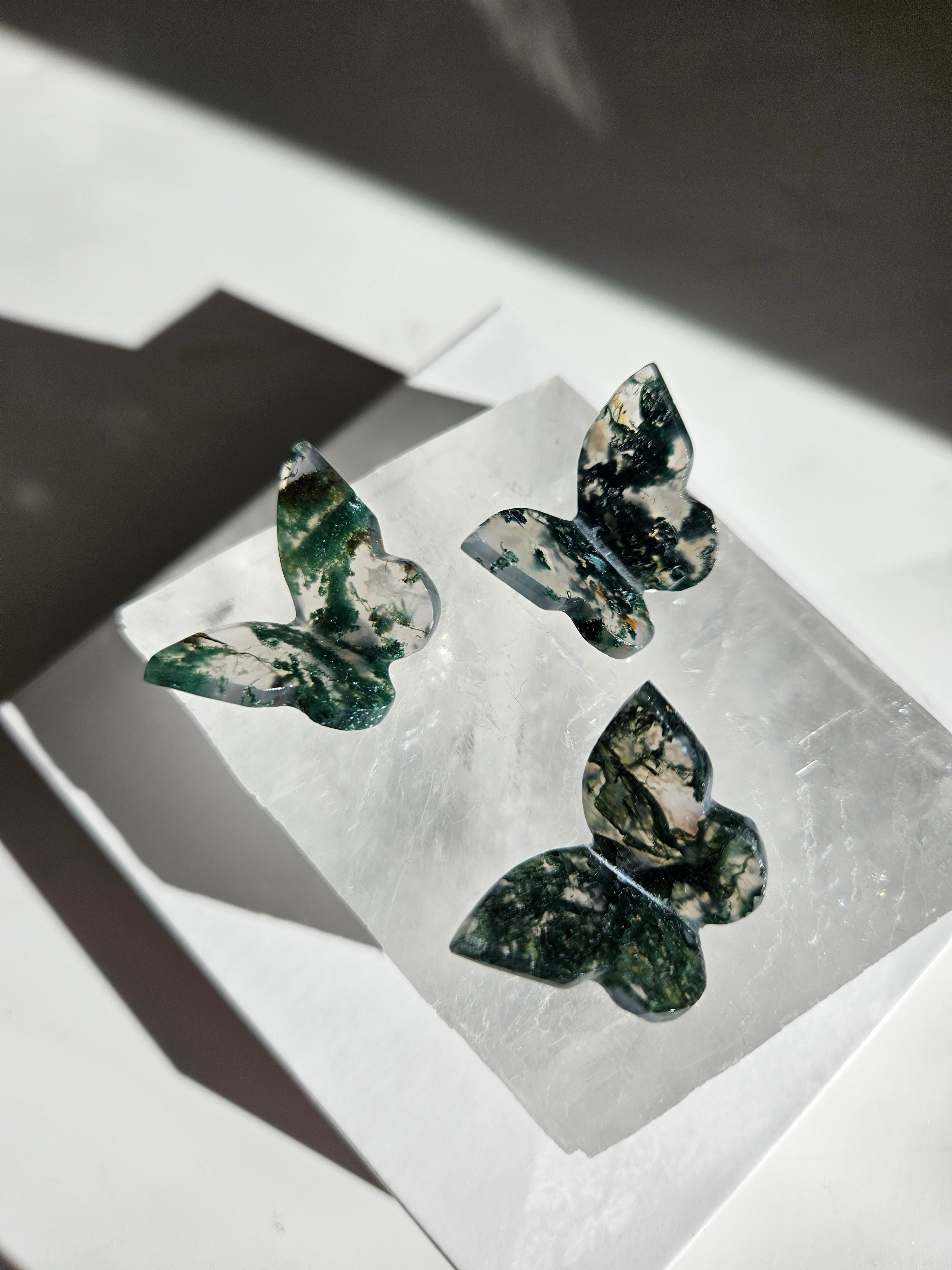 Moss Agate Mini Butterfly