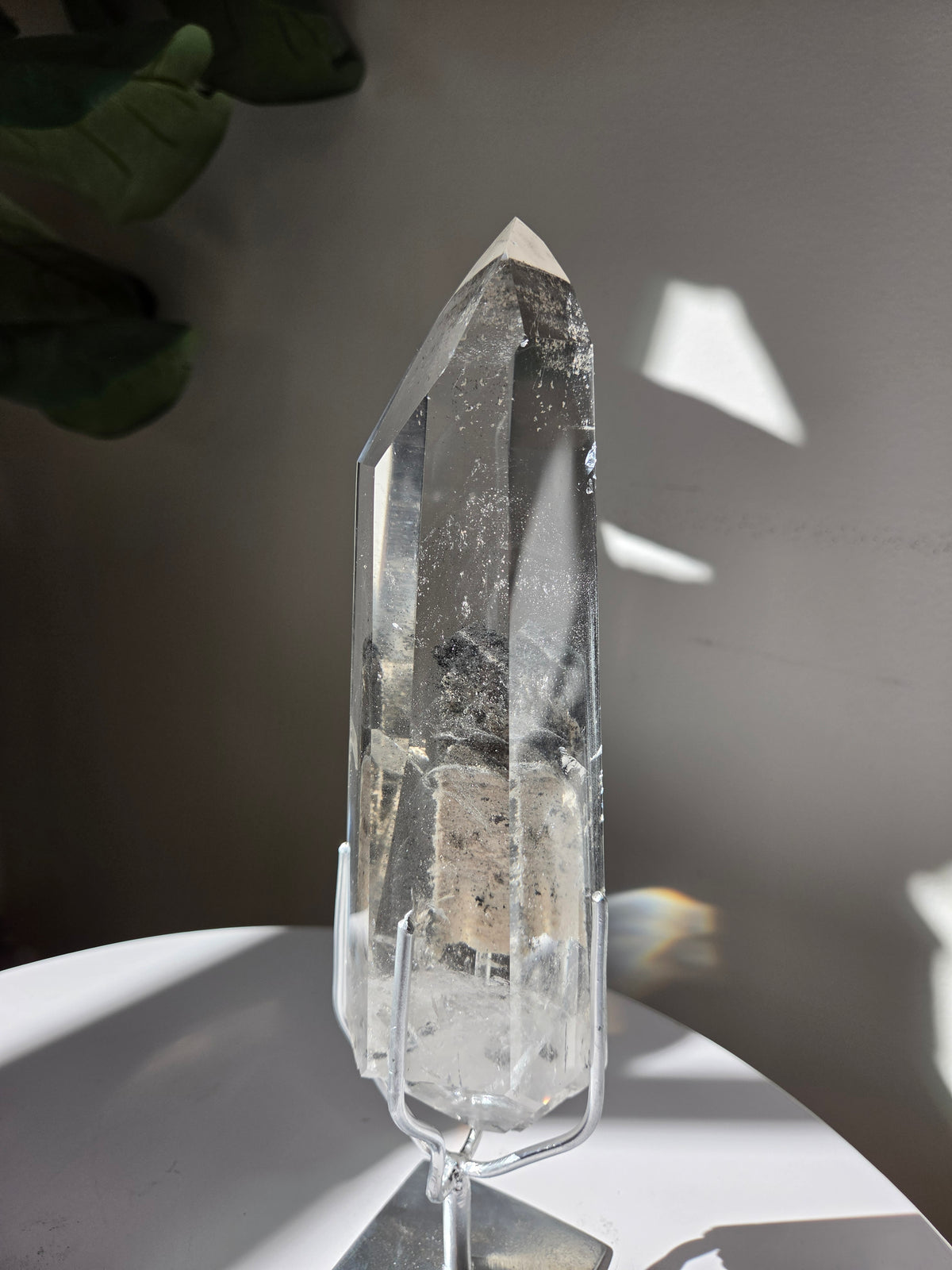 Phantom Lemurian Quartz on stand 001