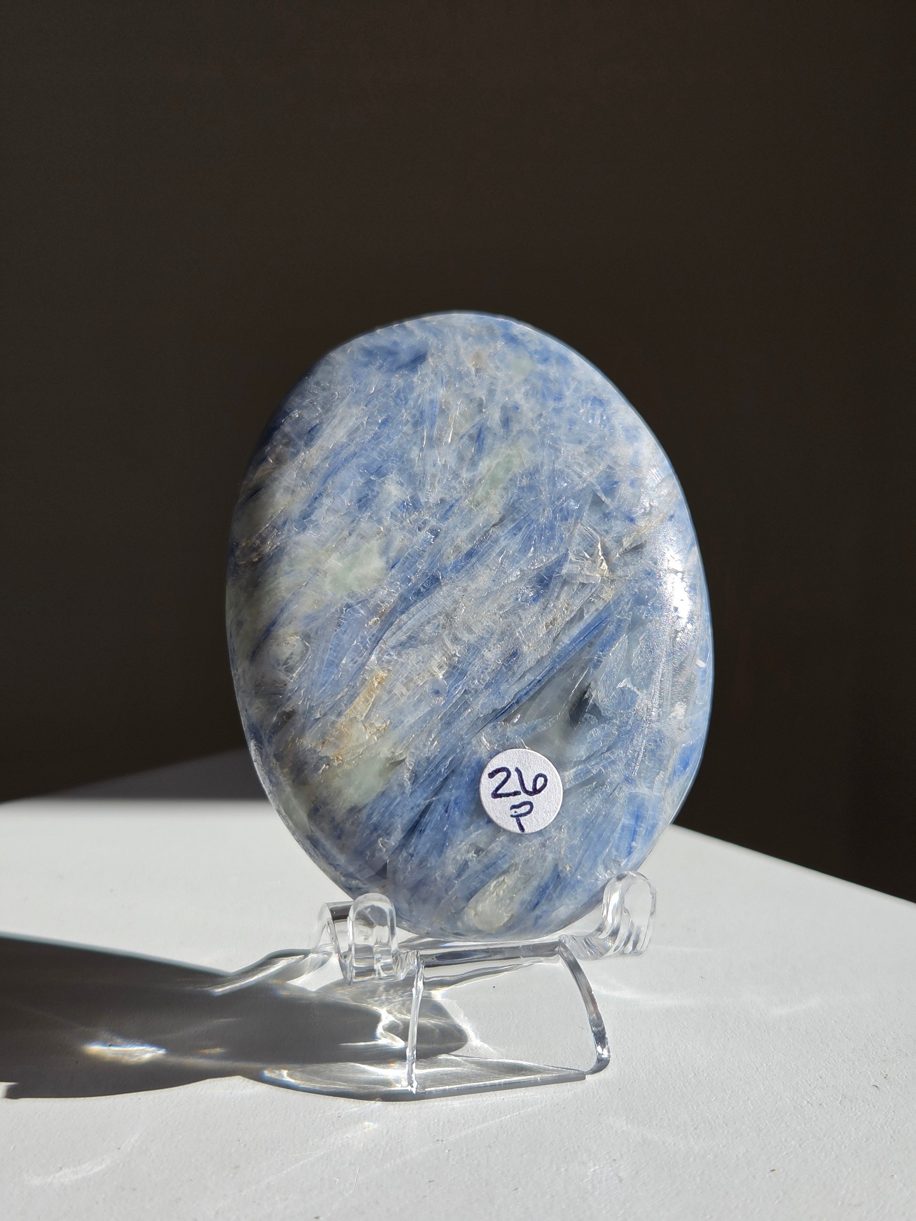 Blue Kyanite Palmstone 002