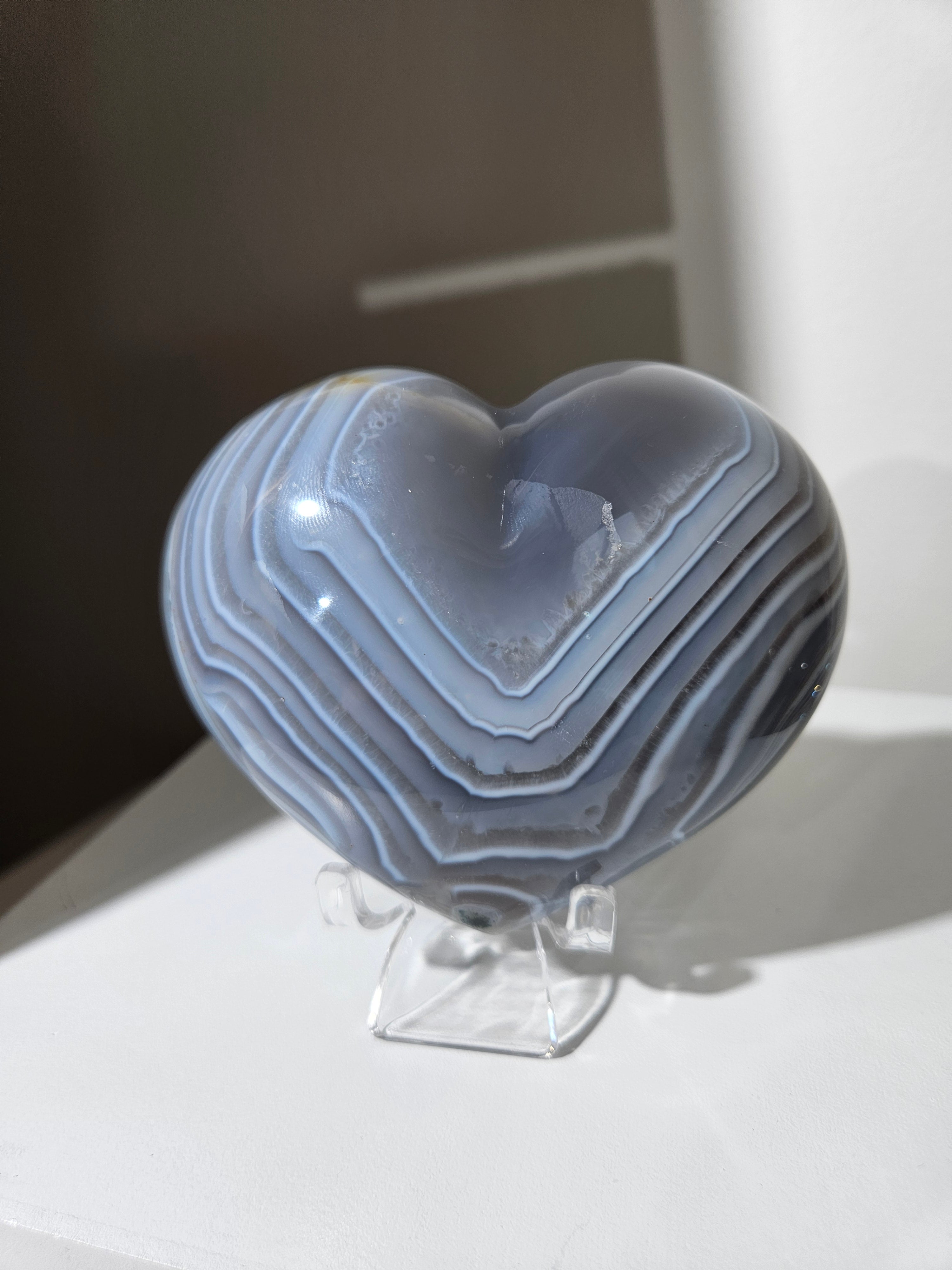 Banded Agate Heart 008