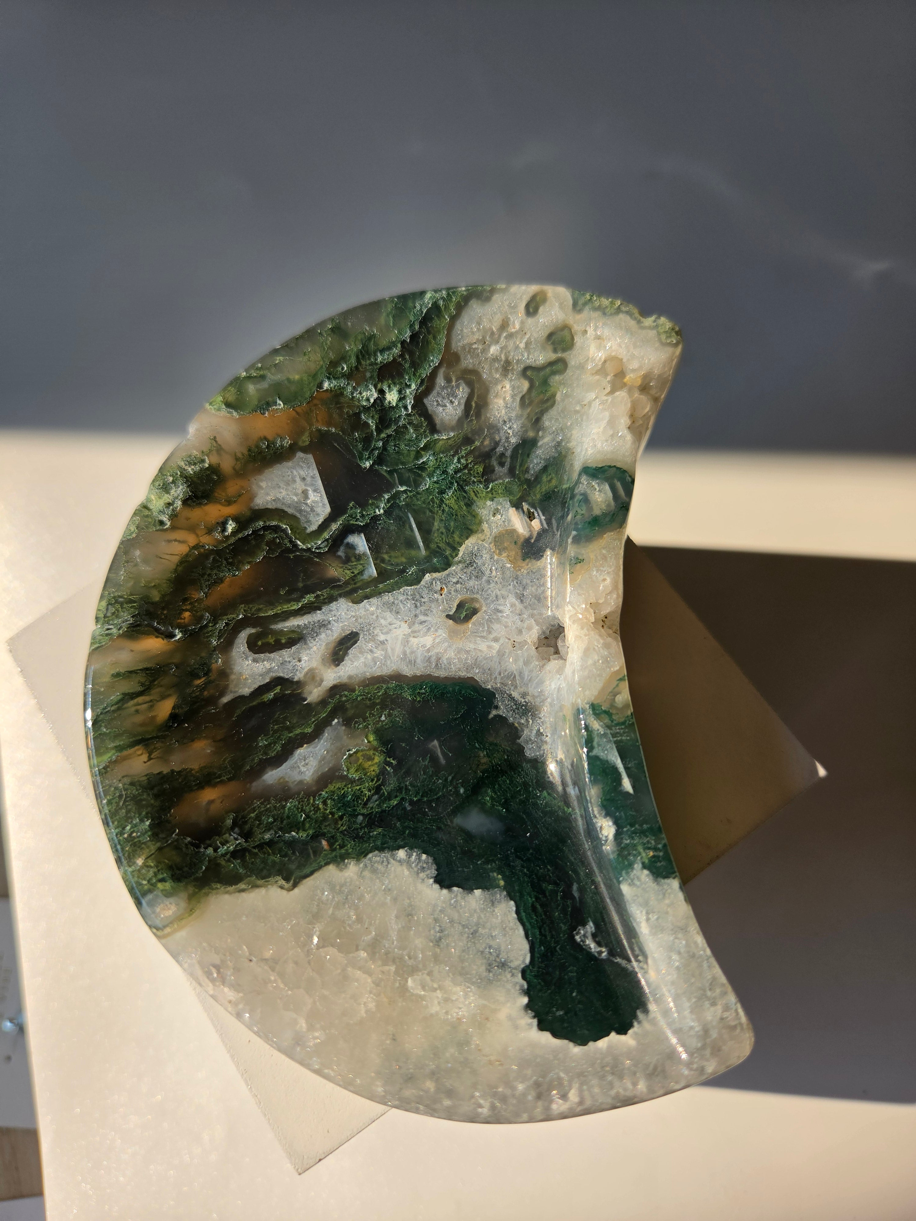 Moss Agate Moon Bowl 004