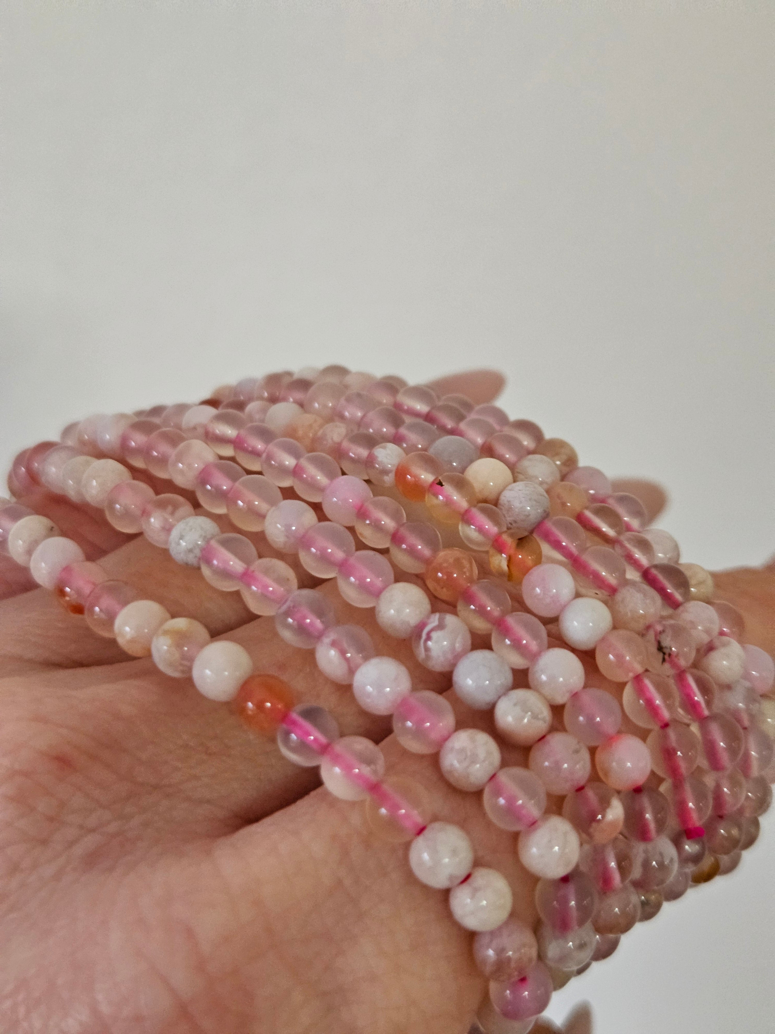 Flower Agate Bracelet | 4mm