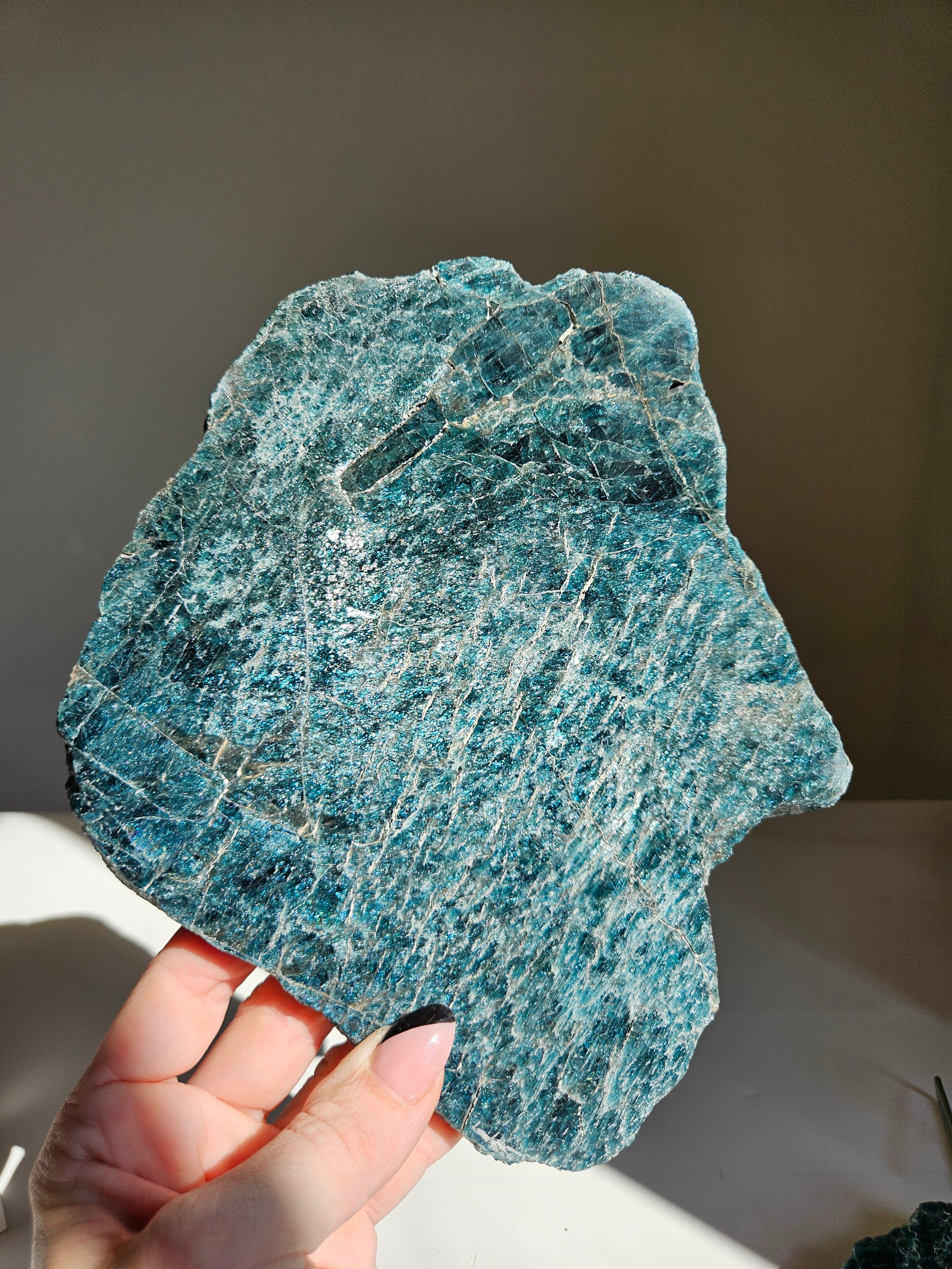 Blue Apatite Slab 003