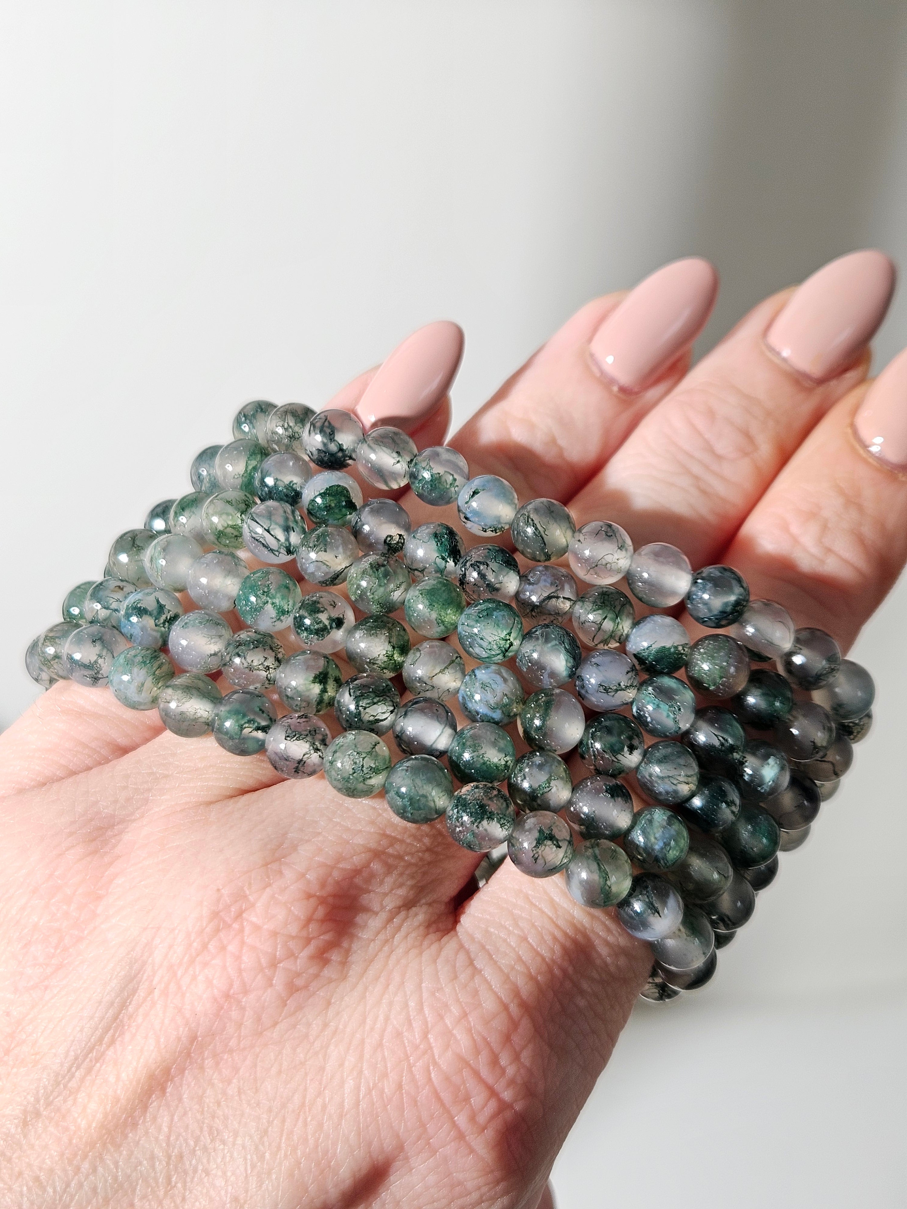 Moss Agate bracelet | 6mm