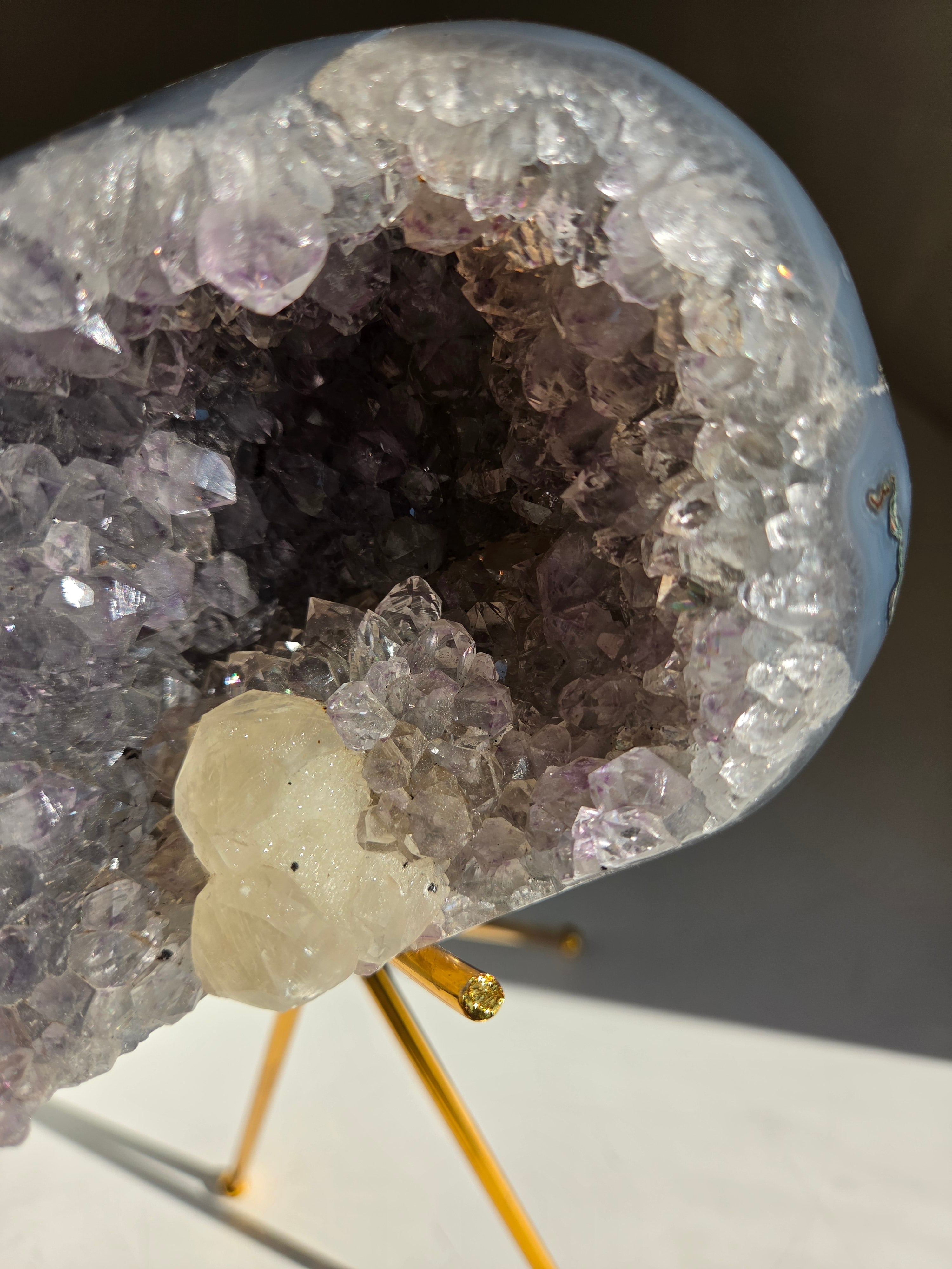 Amethyst x Calcite on Stand