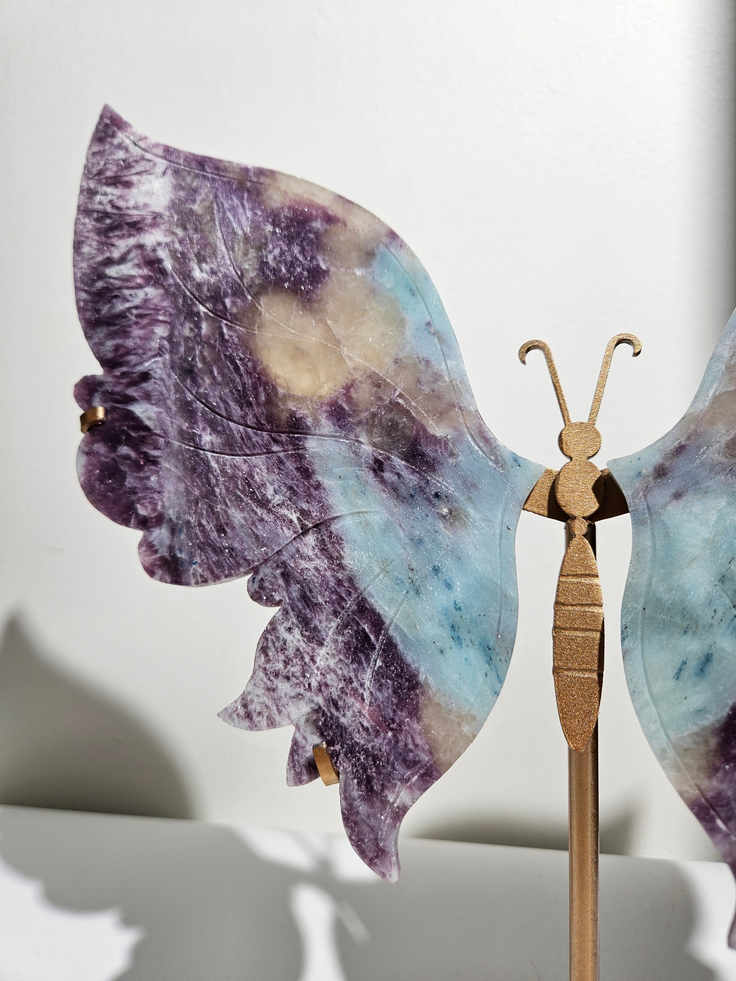 Lepidolite x Tourmaline Statement Butterfly