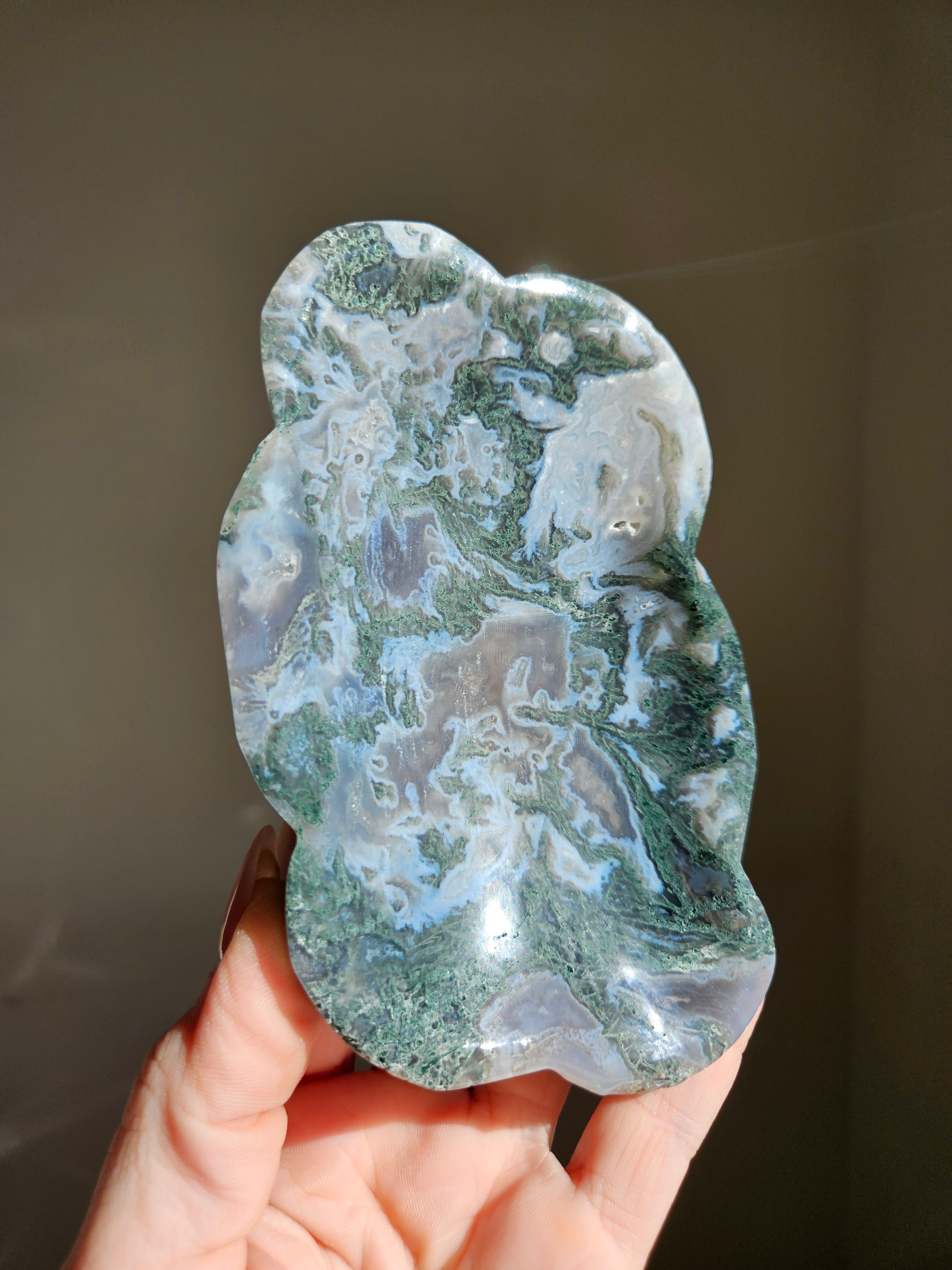 Moss Agate Freeform Bowl 008