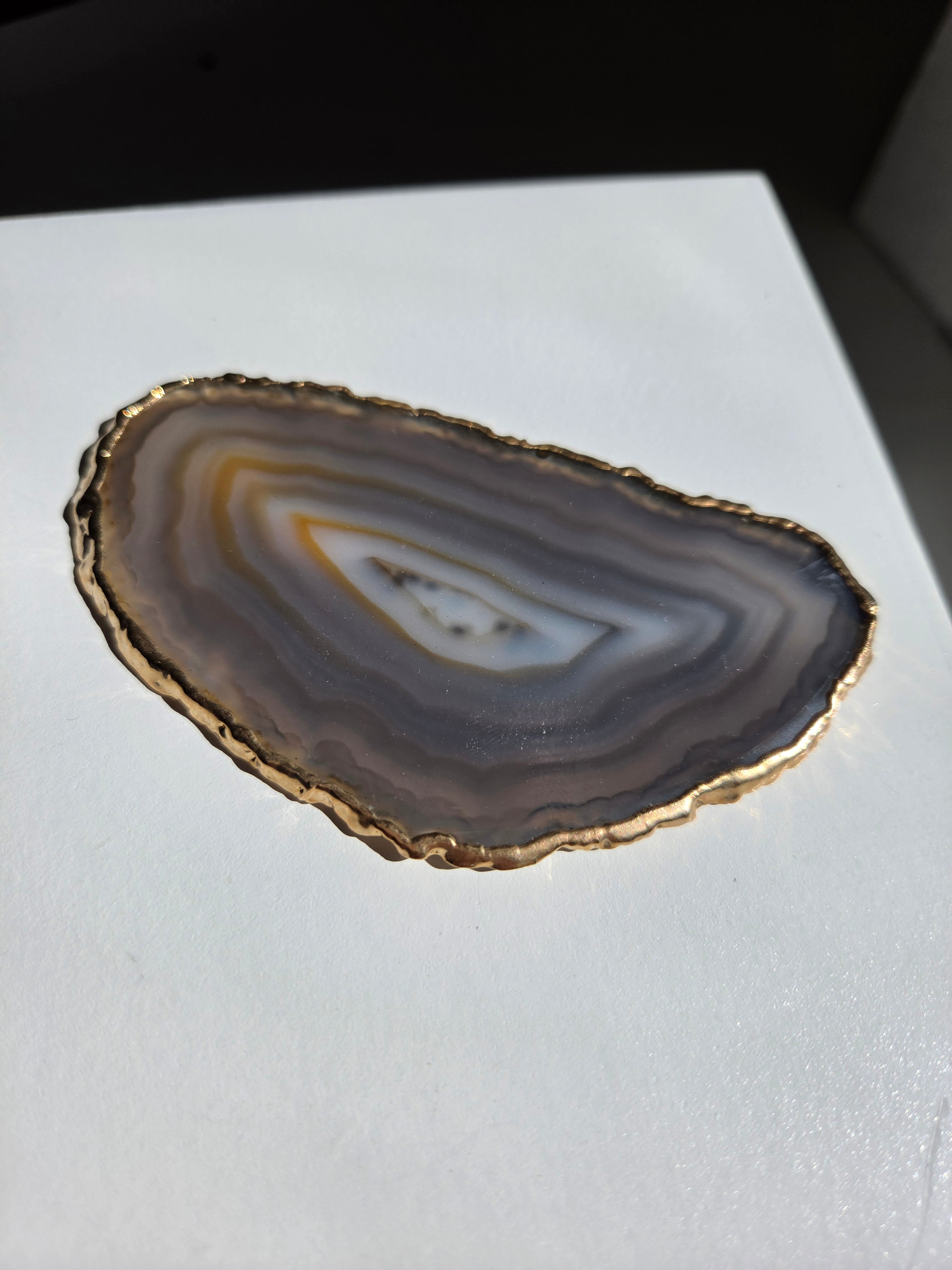 Agate Slab | gold trim 010