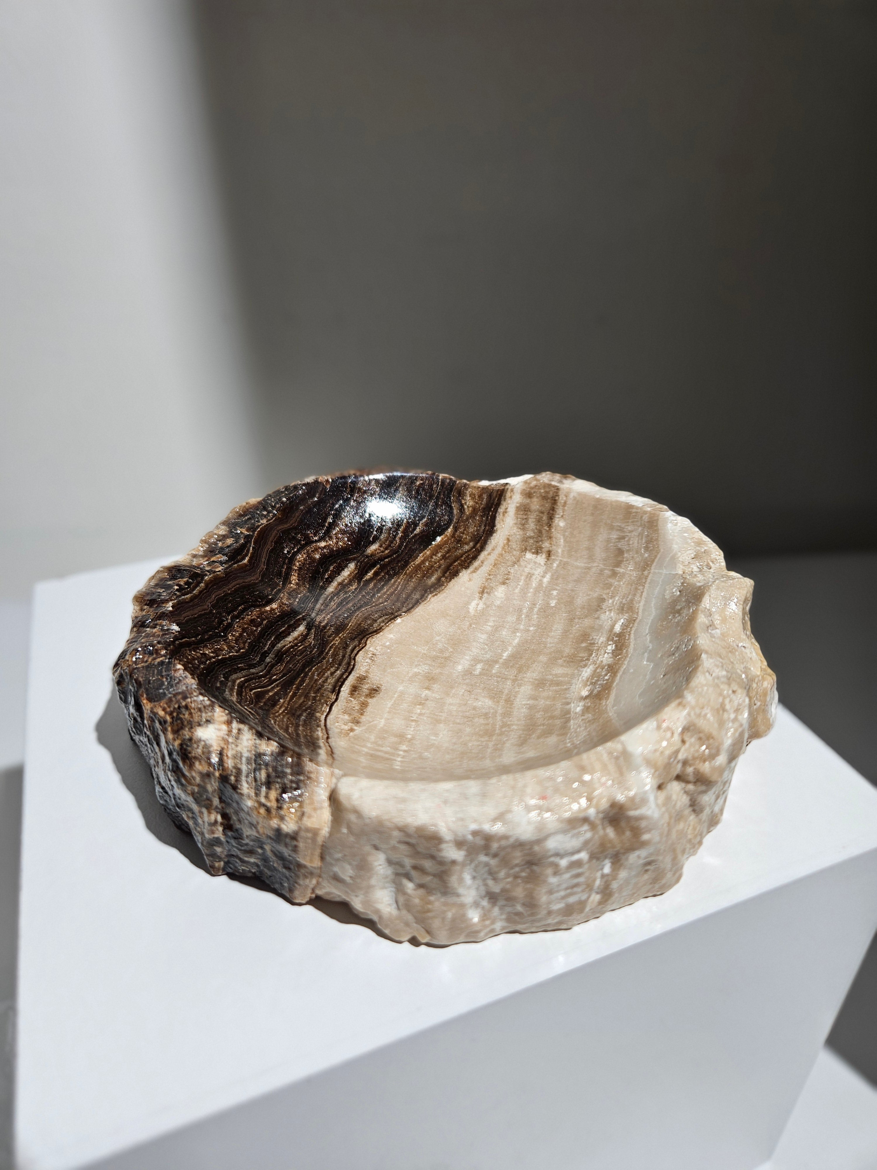 Raw Chocolate Calcite Bowl 003