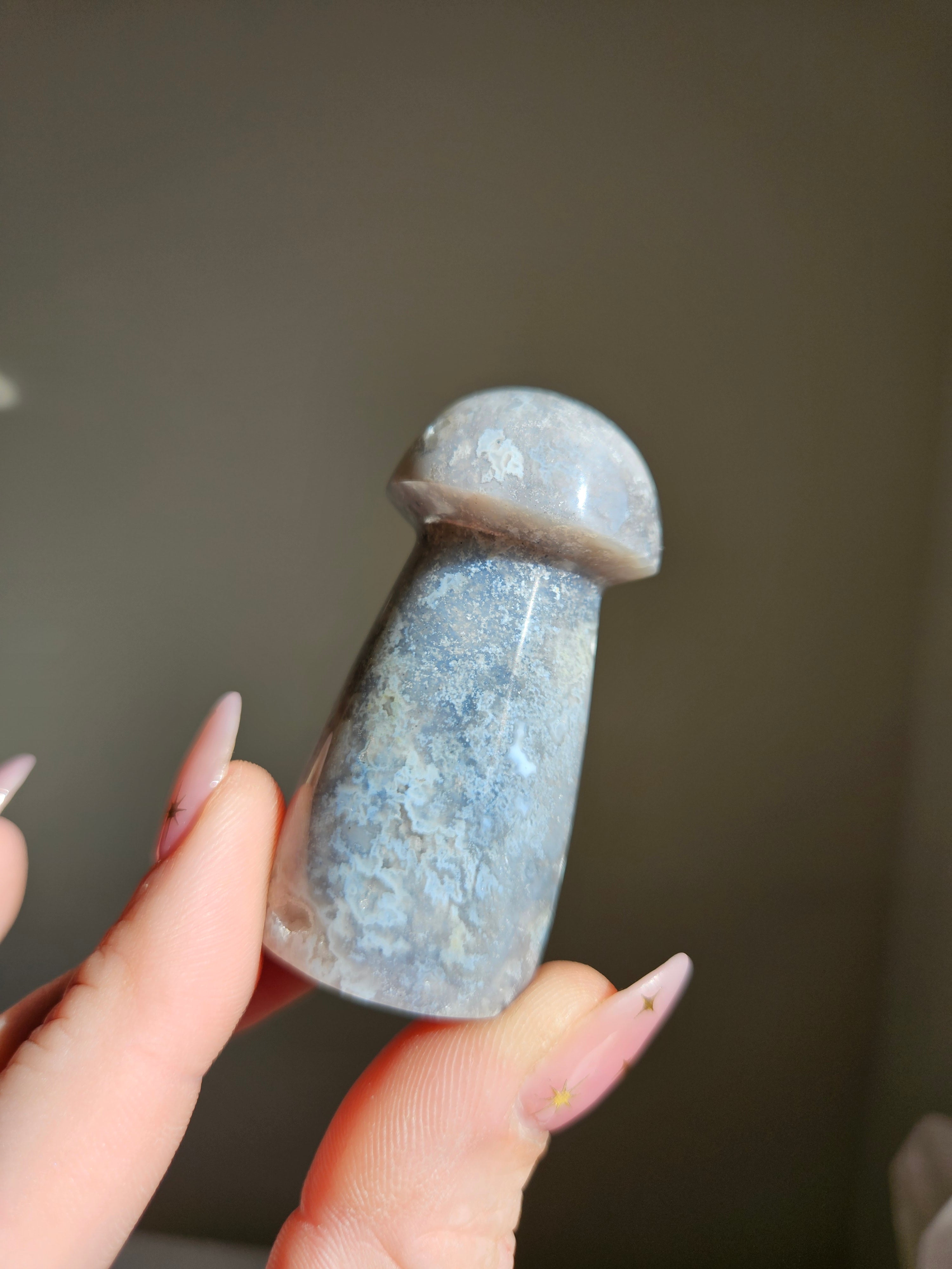 Blue Agate Mushroom 004