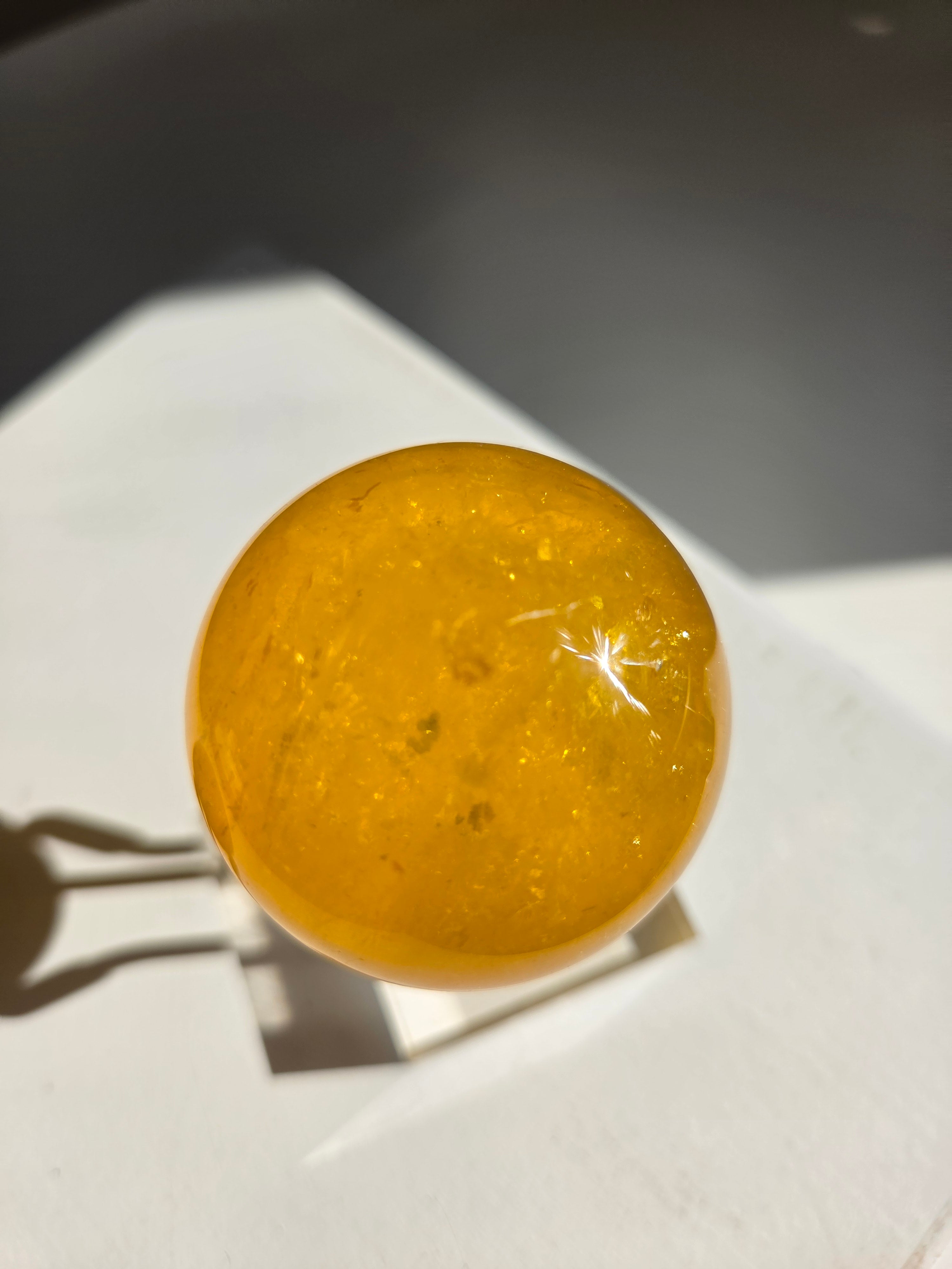 Yellow Fluorite x Mica Sphere 006