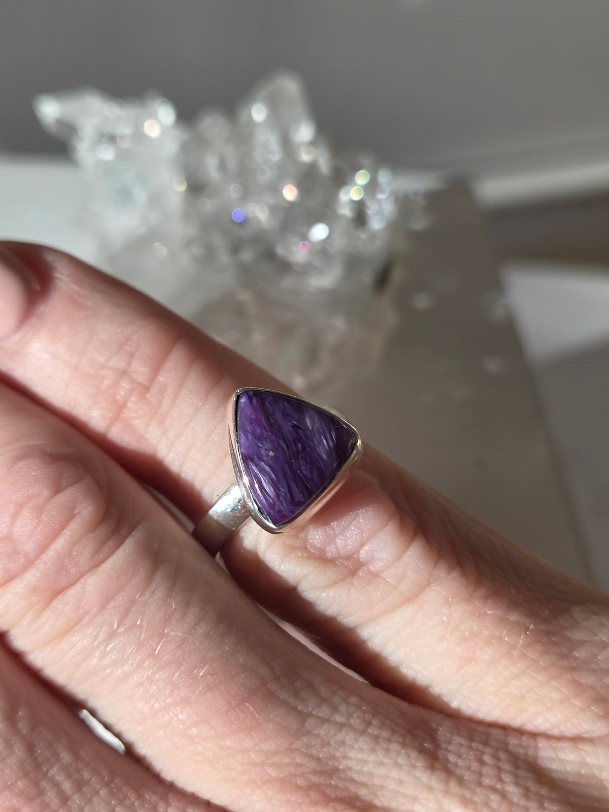 Size 5 | Charoite Ring | silver 024