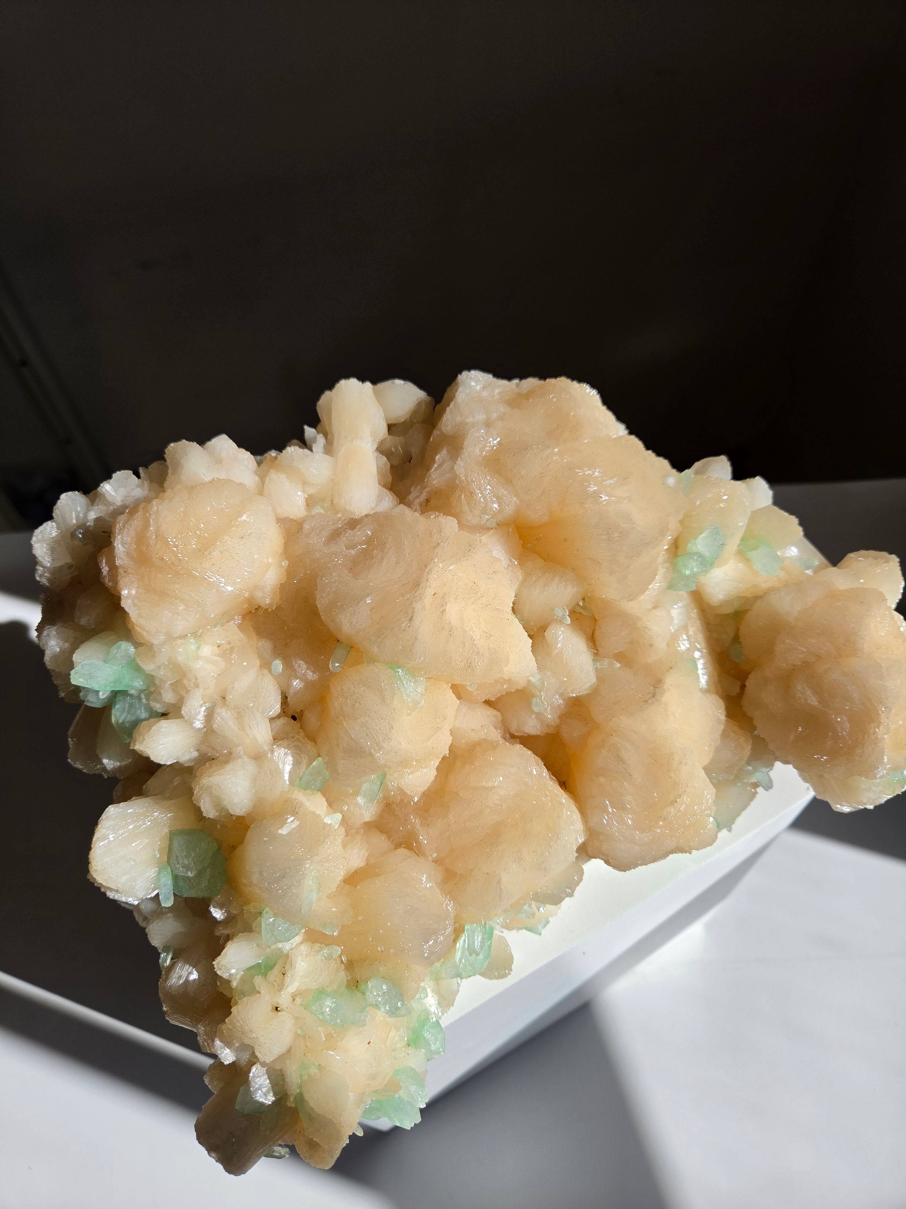 Green Apophyllite x Stilbite Statement