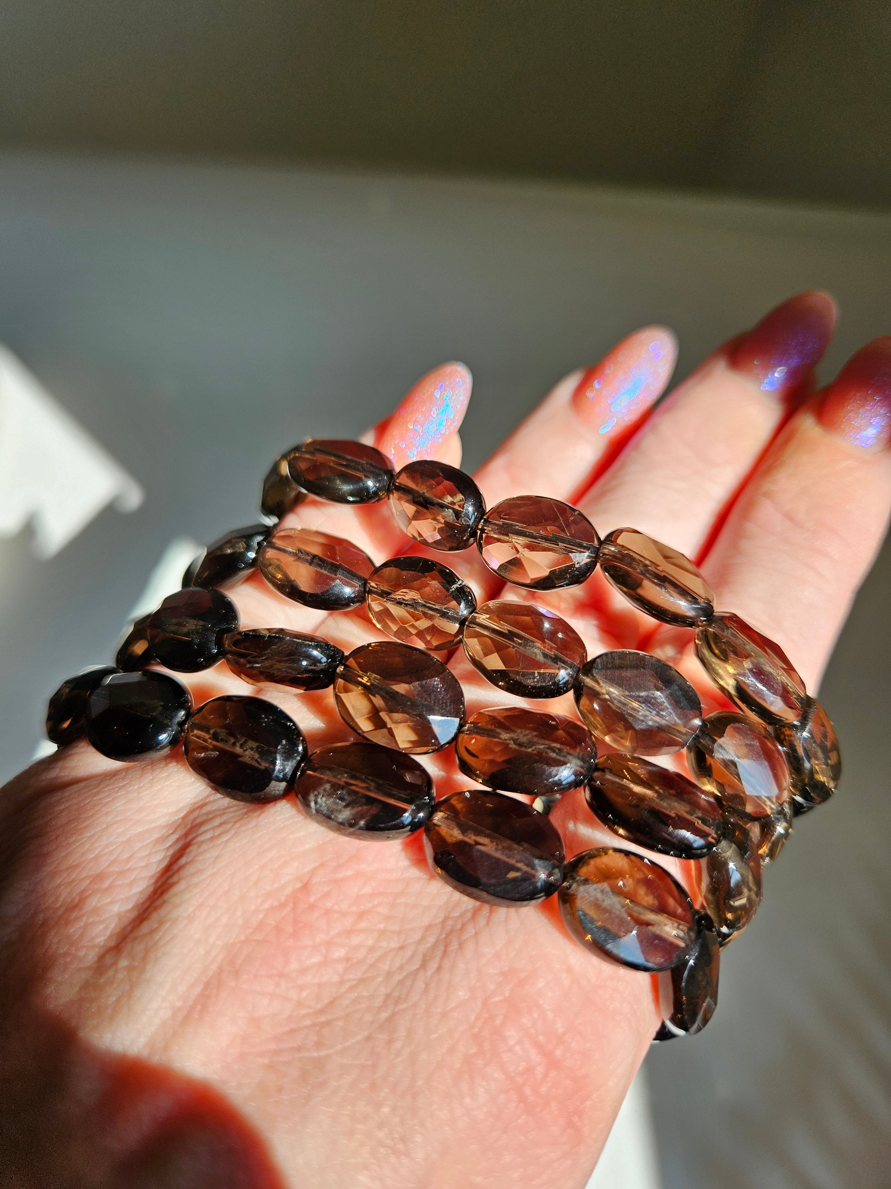 Smoky Quartz Oval Faceted bracelet
