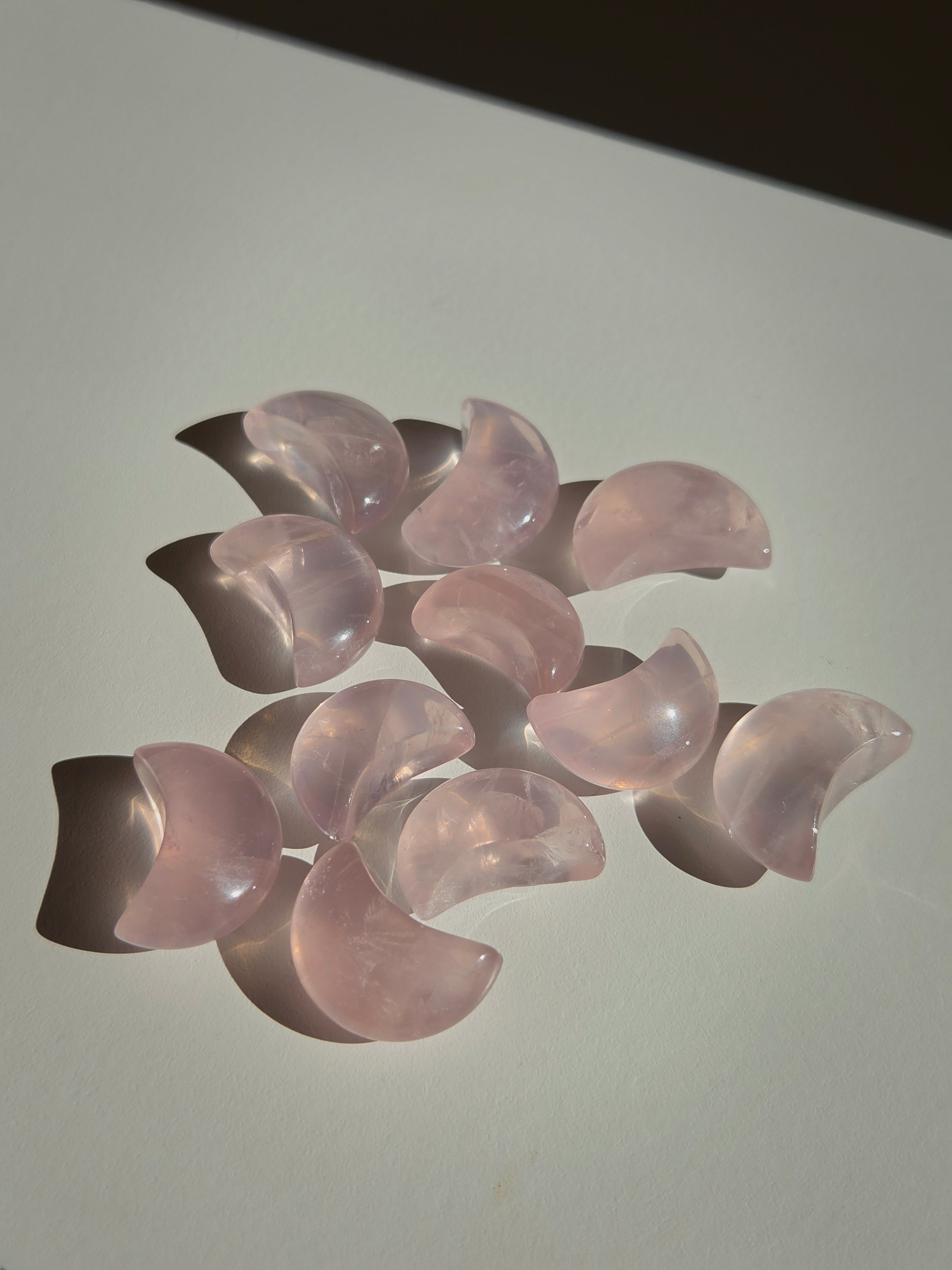 Rose Quartz Puffy Mini Moon