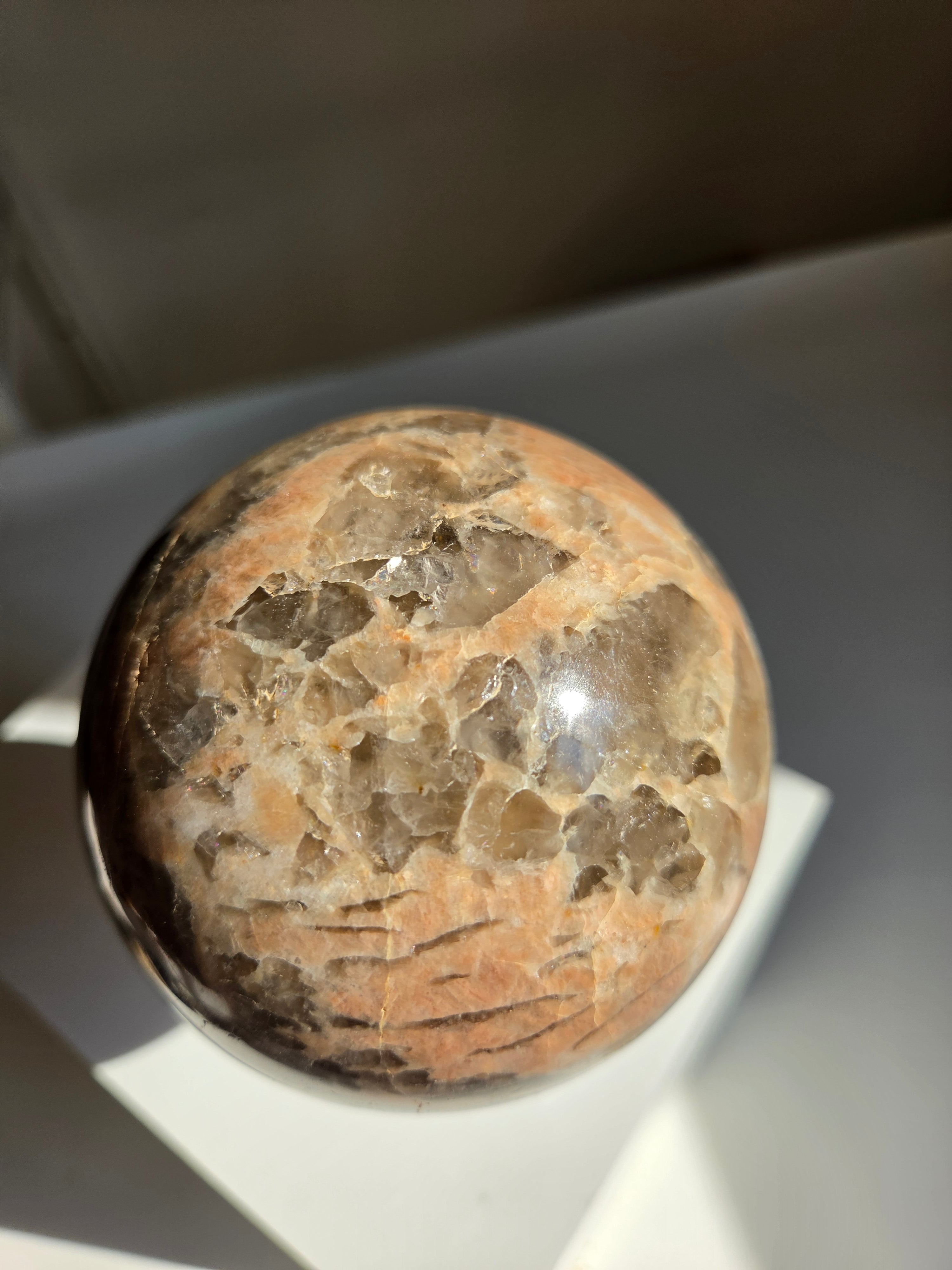 Moonstone x Smoky Quartz Sphere 001