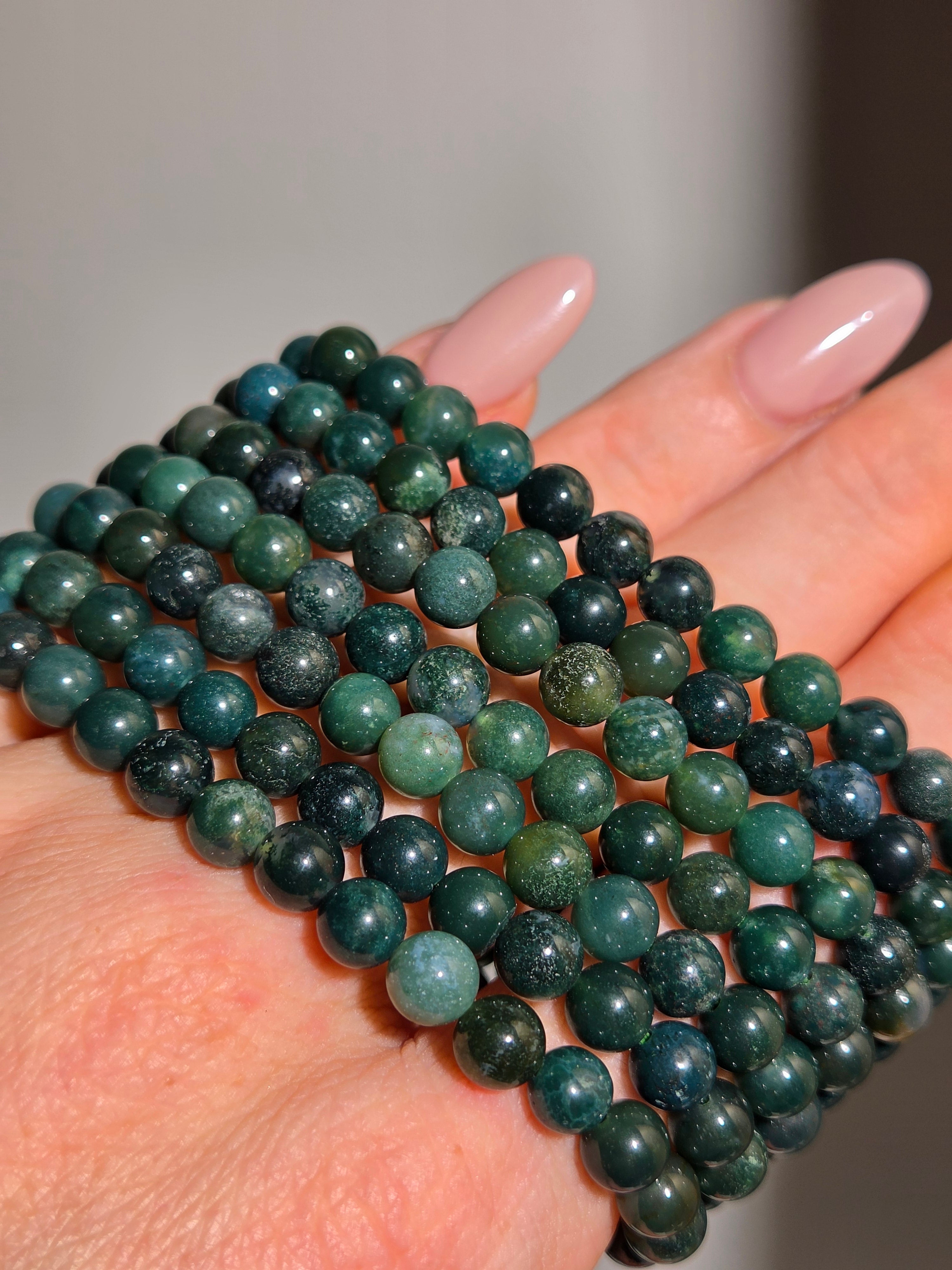 Moss Agate bracelet | 6mm