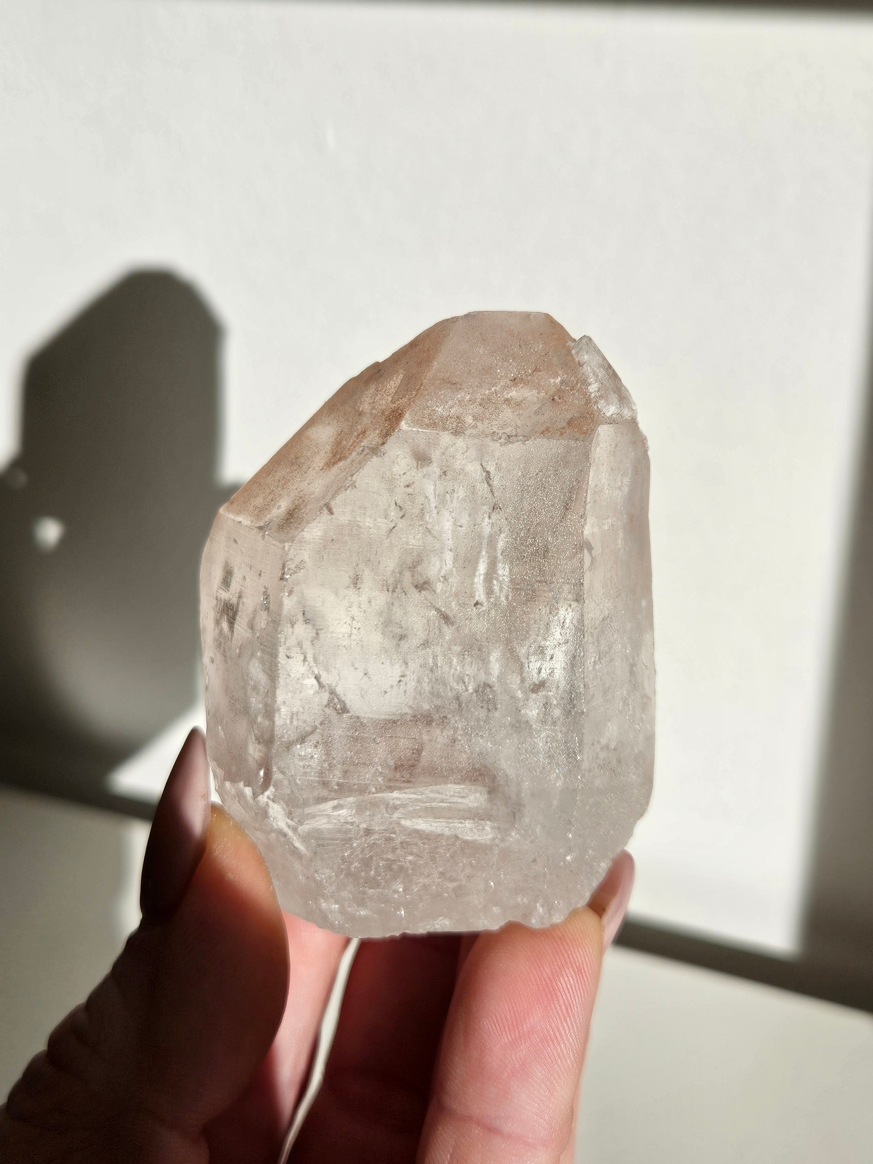 Hematite Crusted Semipolished Quartz Tower 001