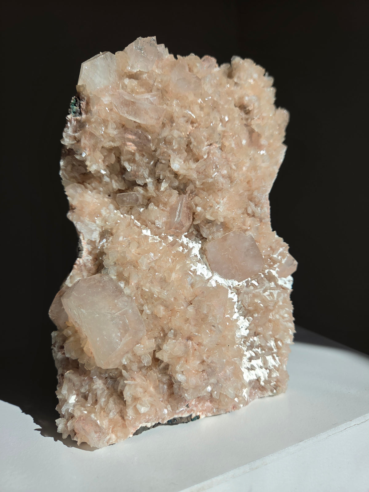 Apophyllite x Stilbite on stand 009