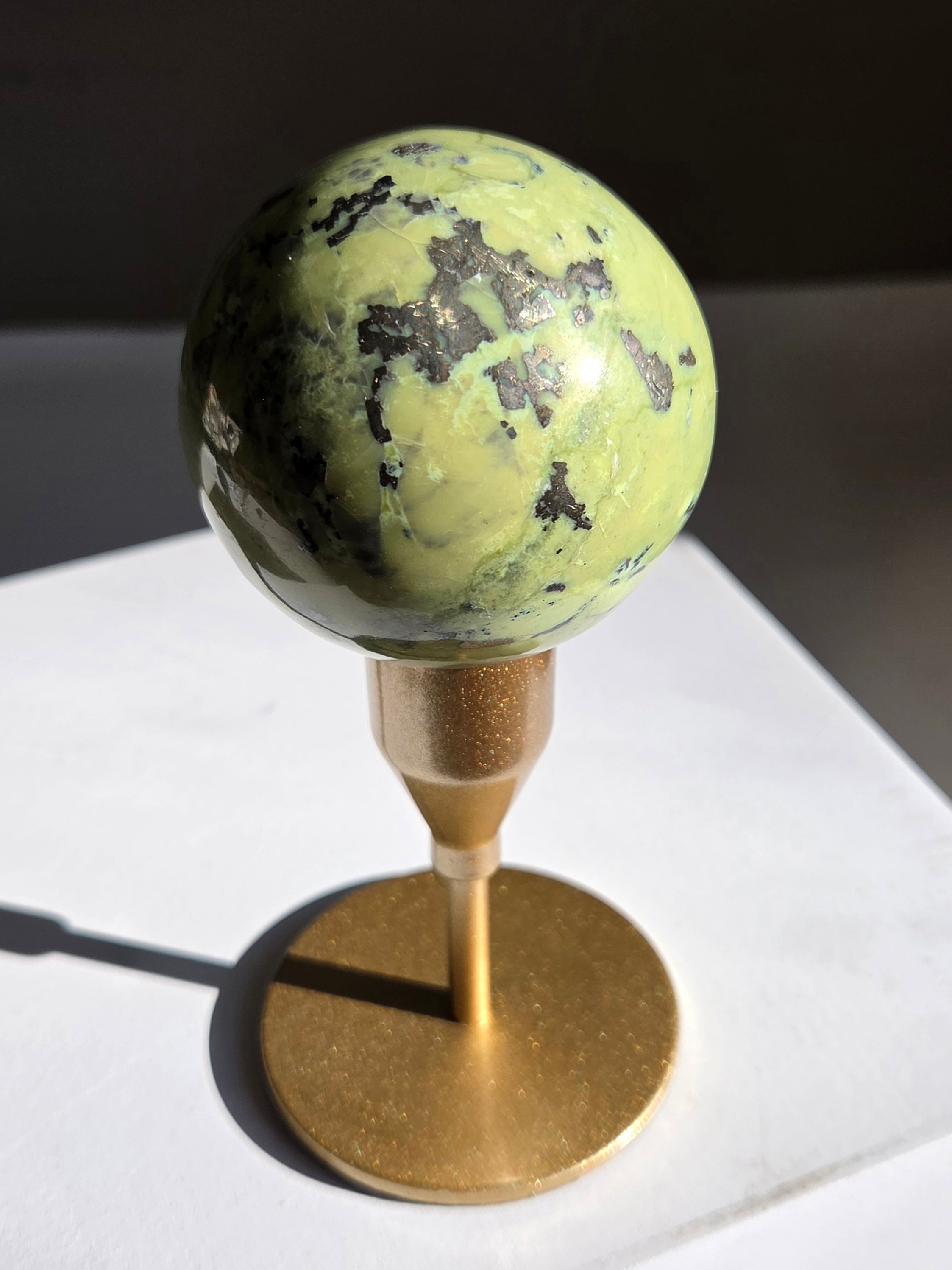 Serpentine x Pyrite Sphere 005
