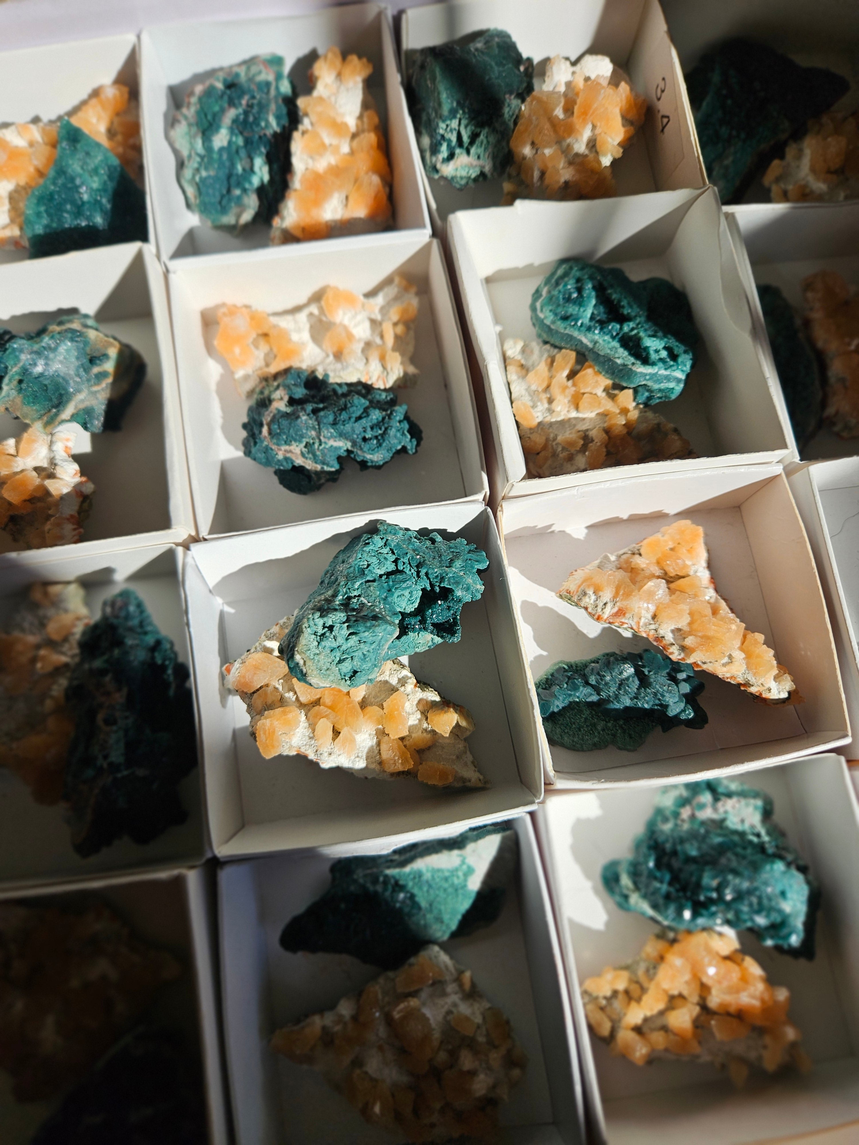 Green Apophyllite & Peach Stilbite Mini Set | Intuitively selected