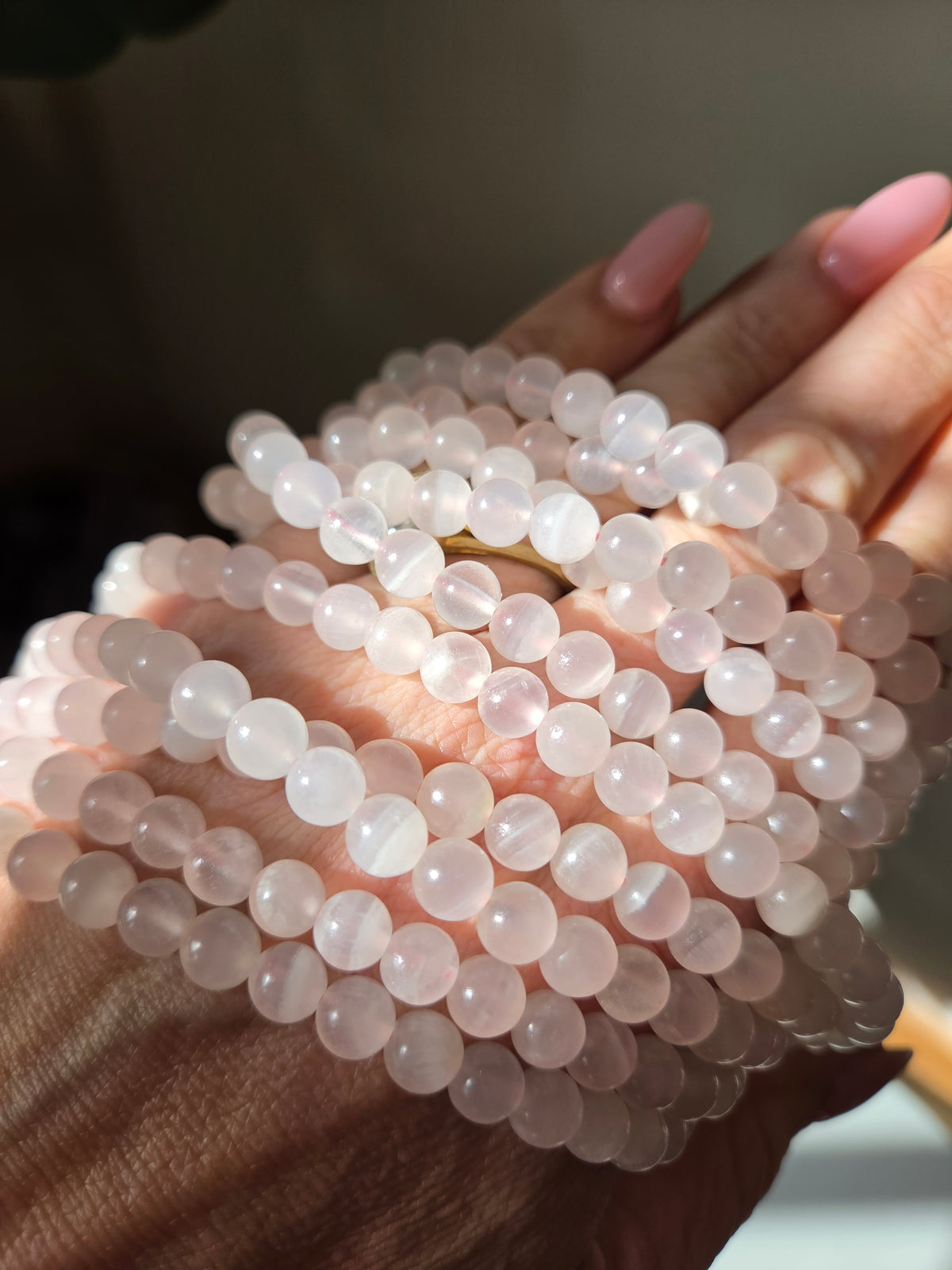 Pink Calcite 3 wrap Bracelet | 6mm