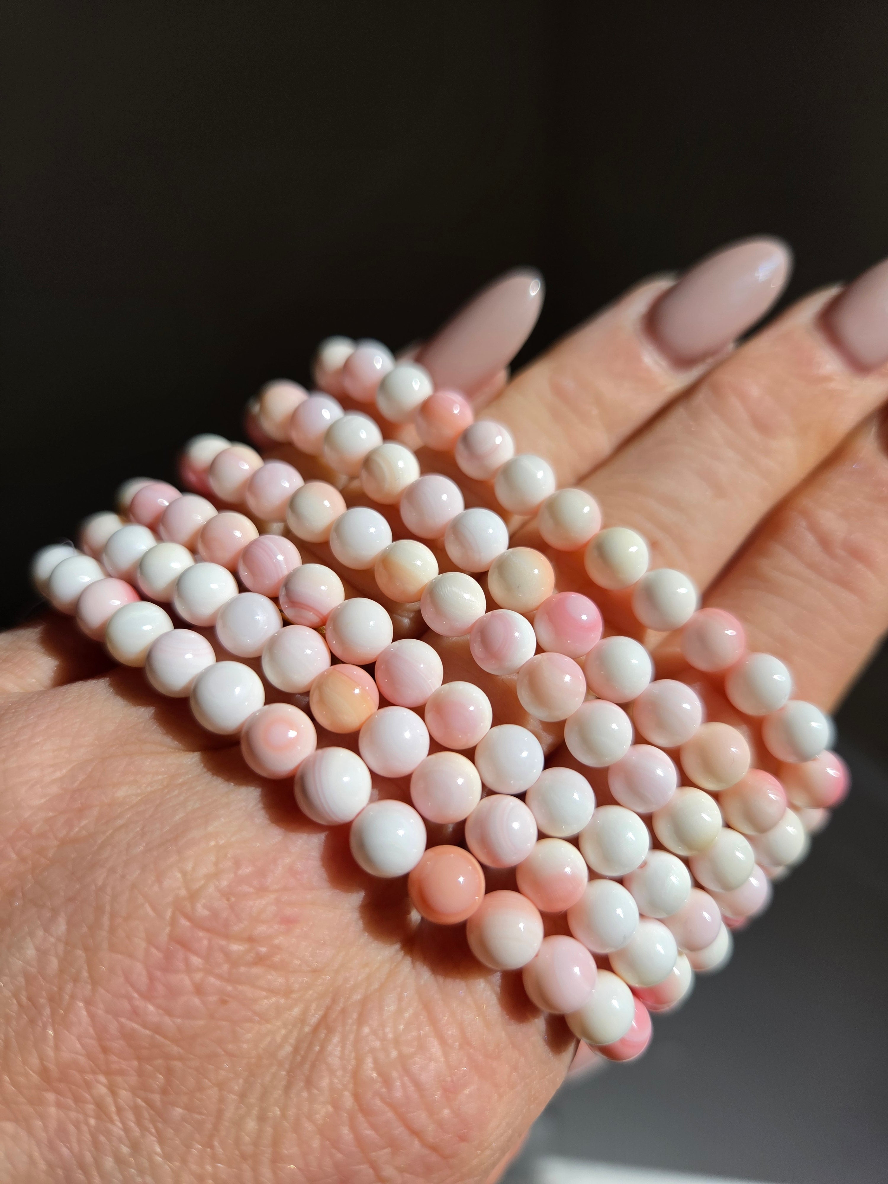 Pink Conch Shell 3 wrap bracelet | 6mm