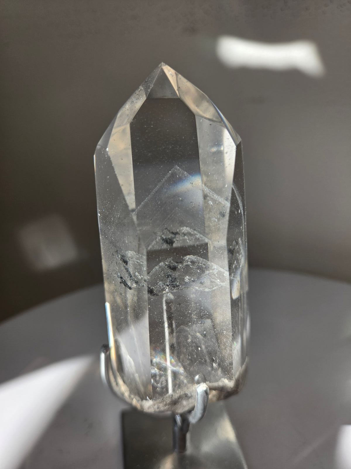 Phantom Lemurian Quartz on stand 003
