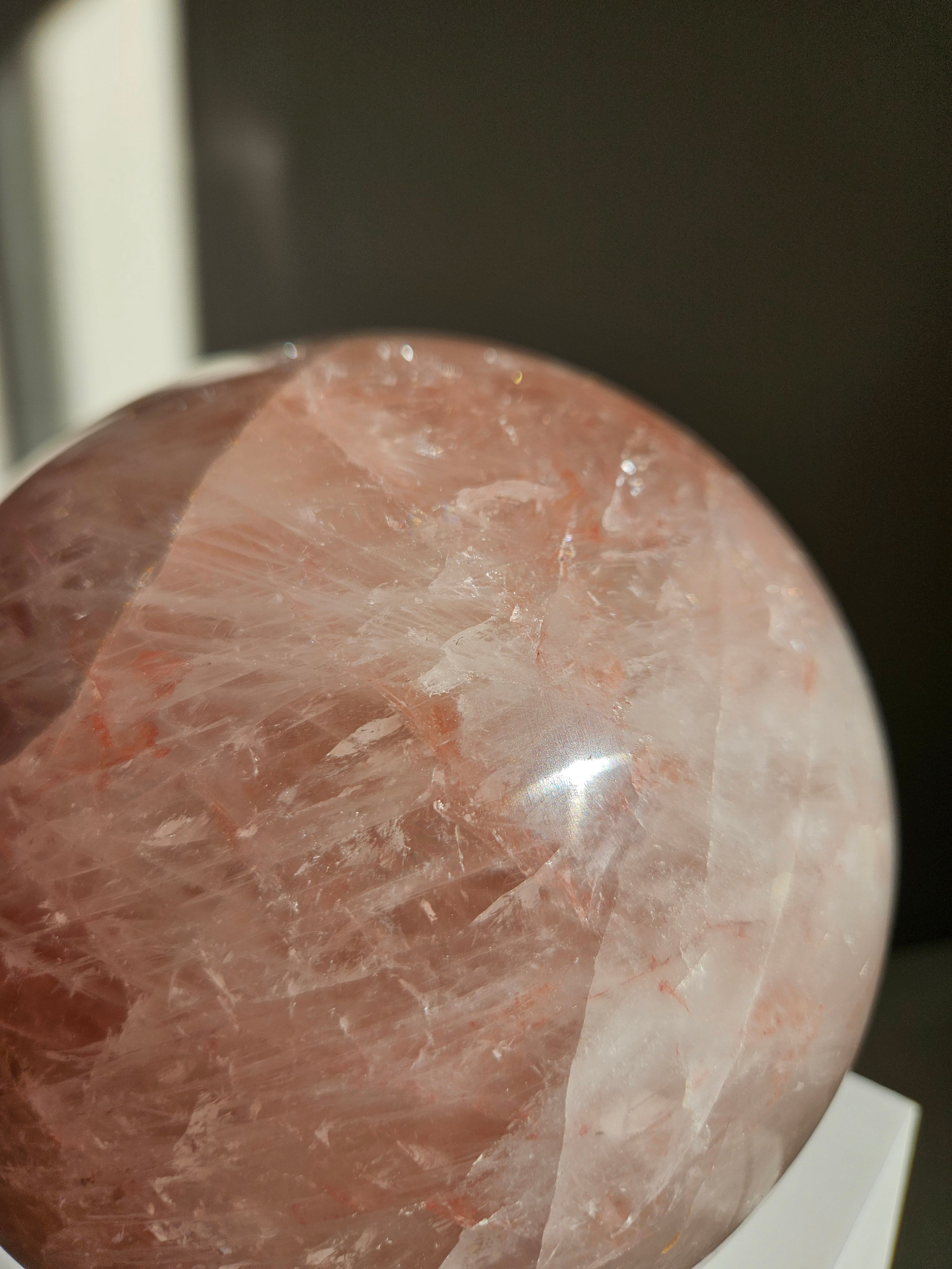 Rose Quartz x Hematite Statement Sphere