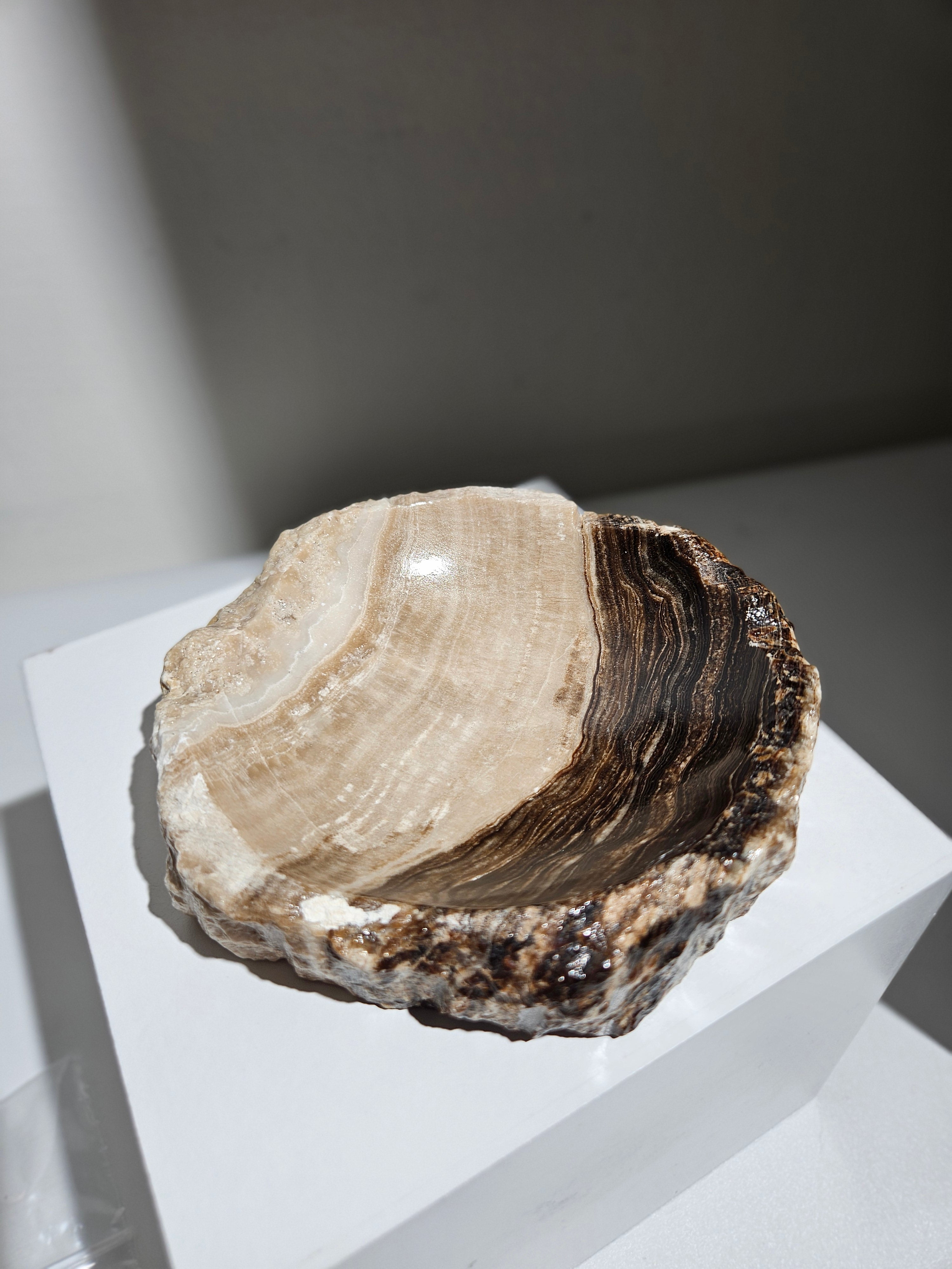 Raw Chocolate Calcite Bowl 003