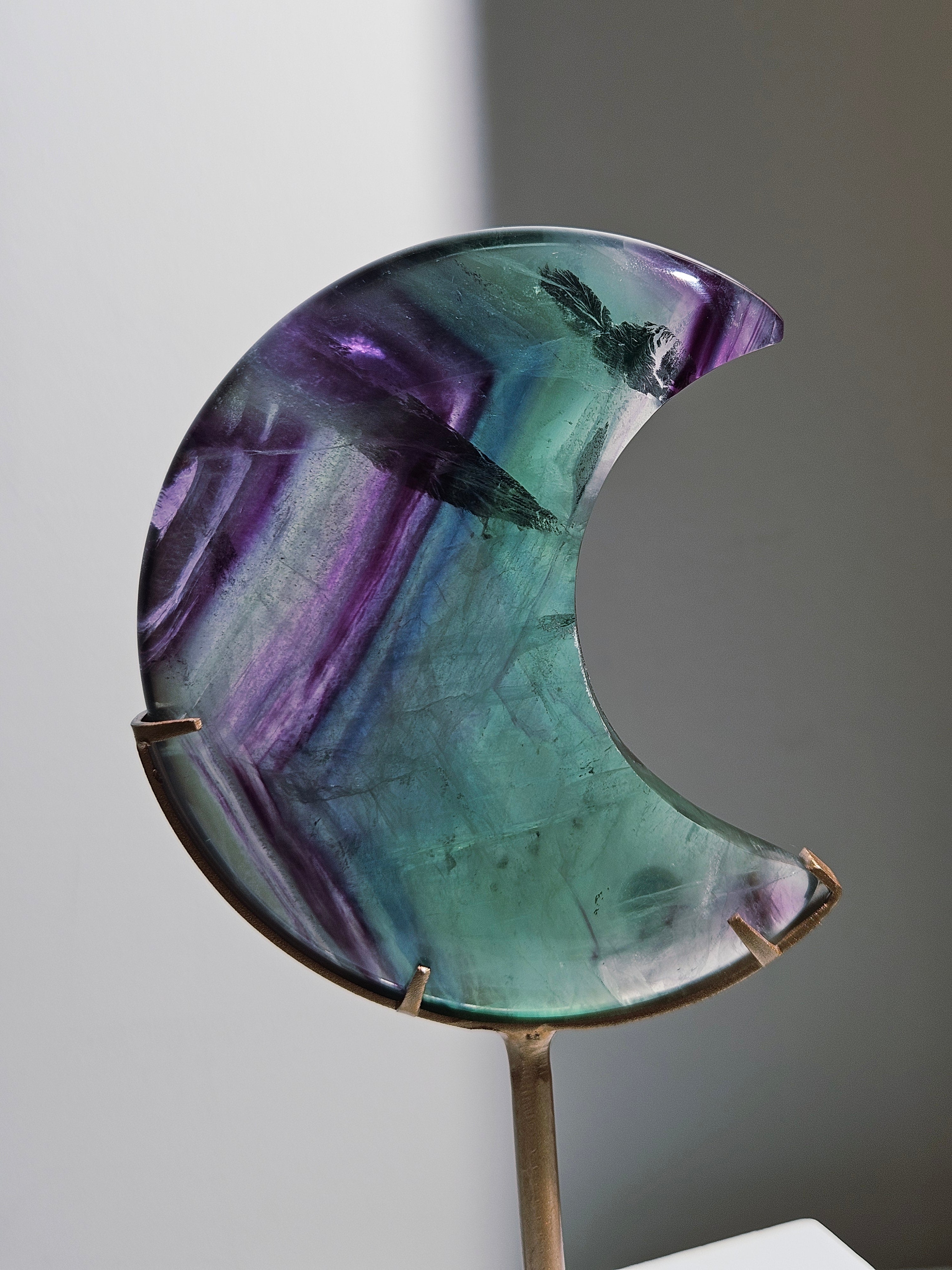 Rainbow Fluorite Moon 001