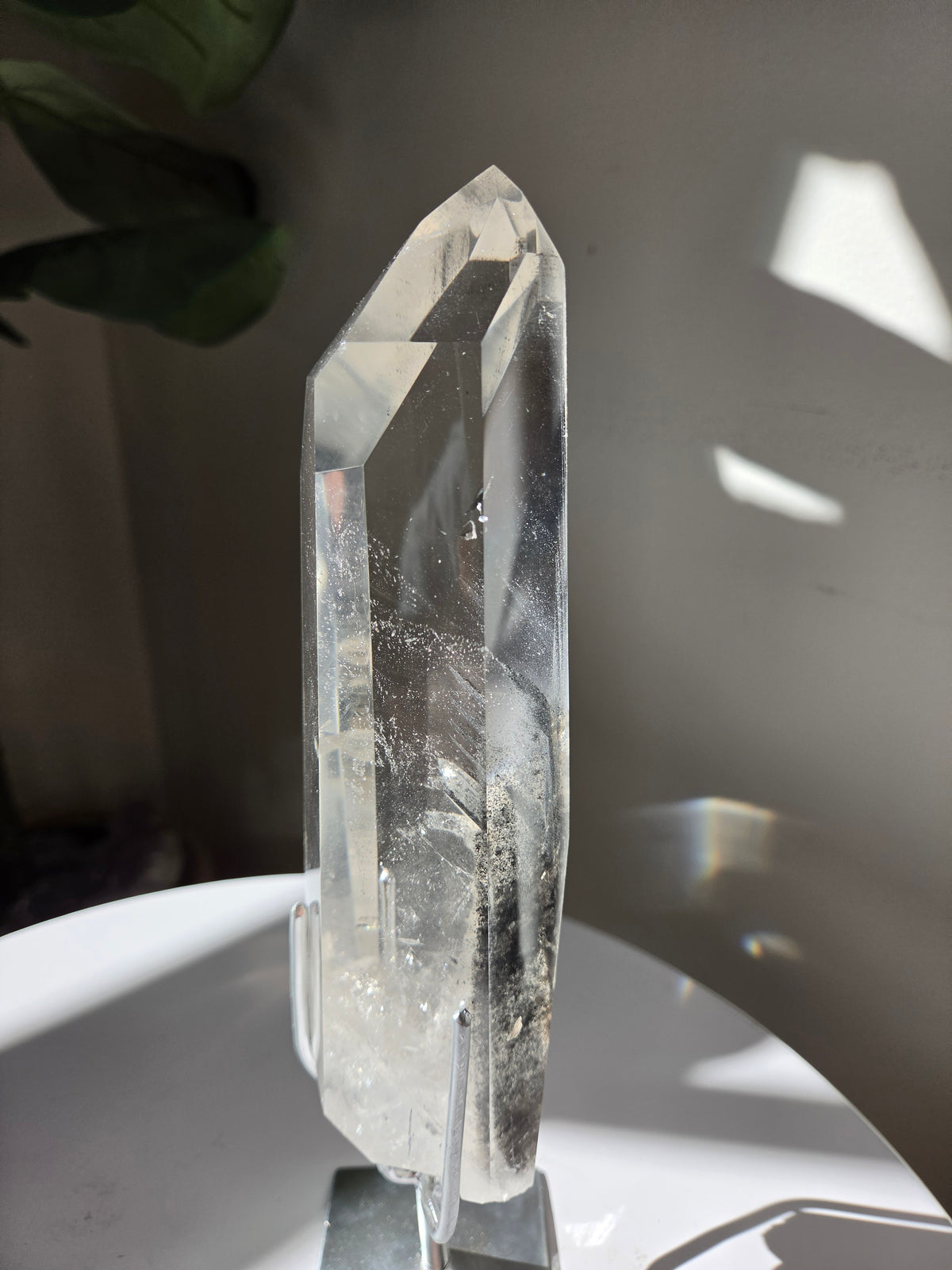 Phantom Lemurian Quartz on stand 001