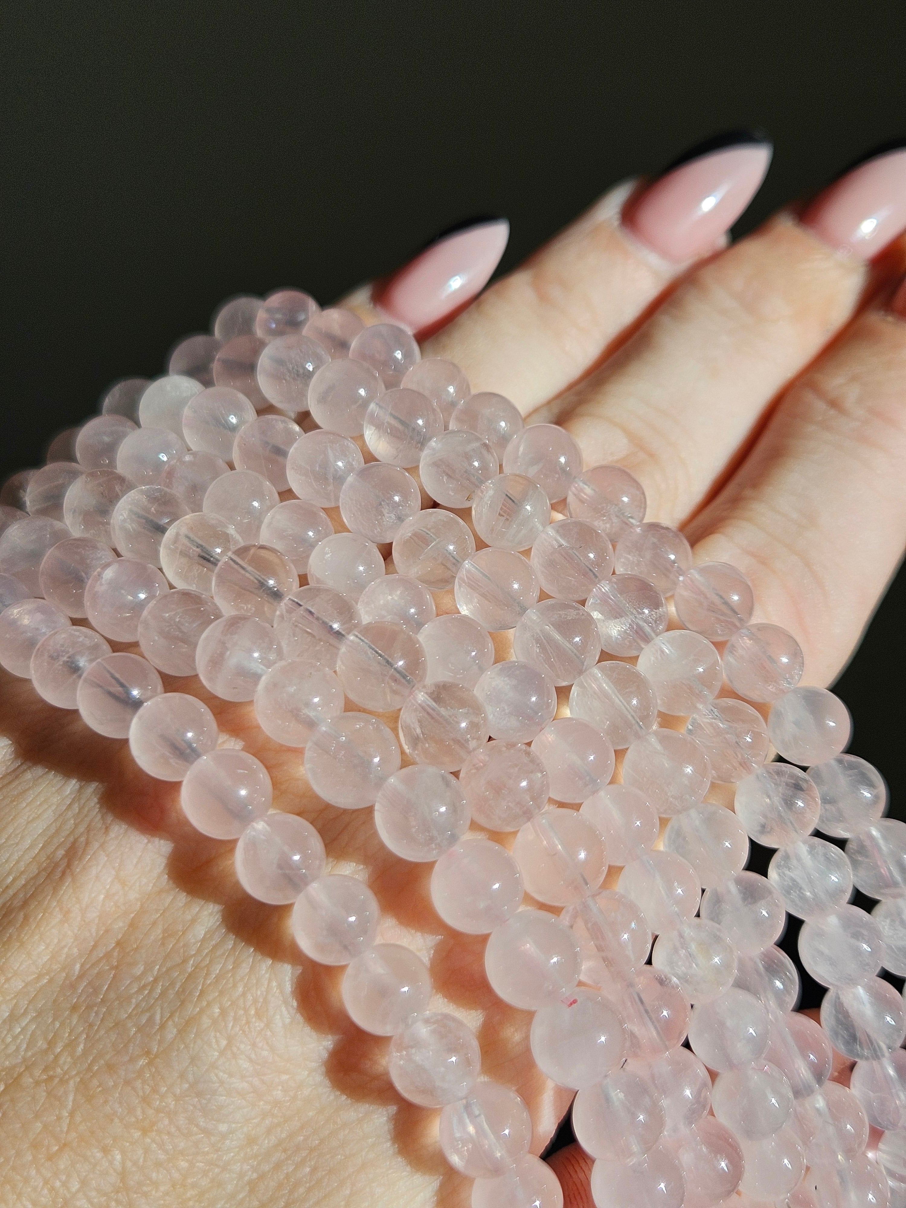 Rose Quartz 3 wrap Bracelet | 7mm