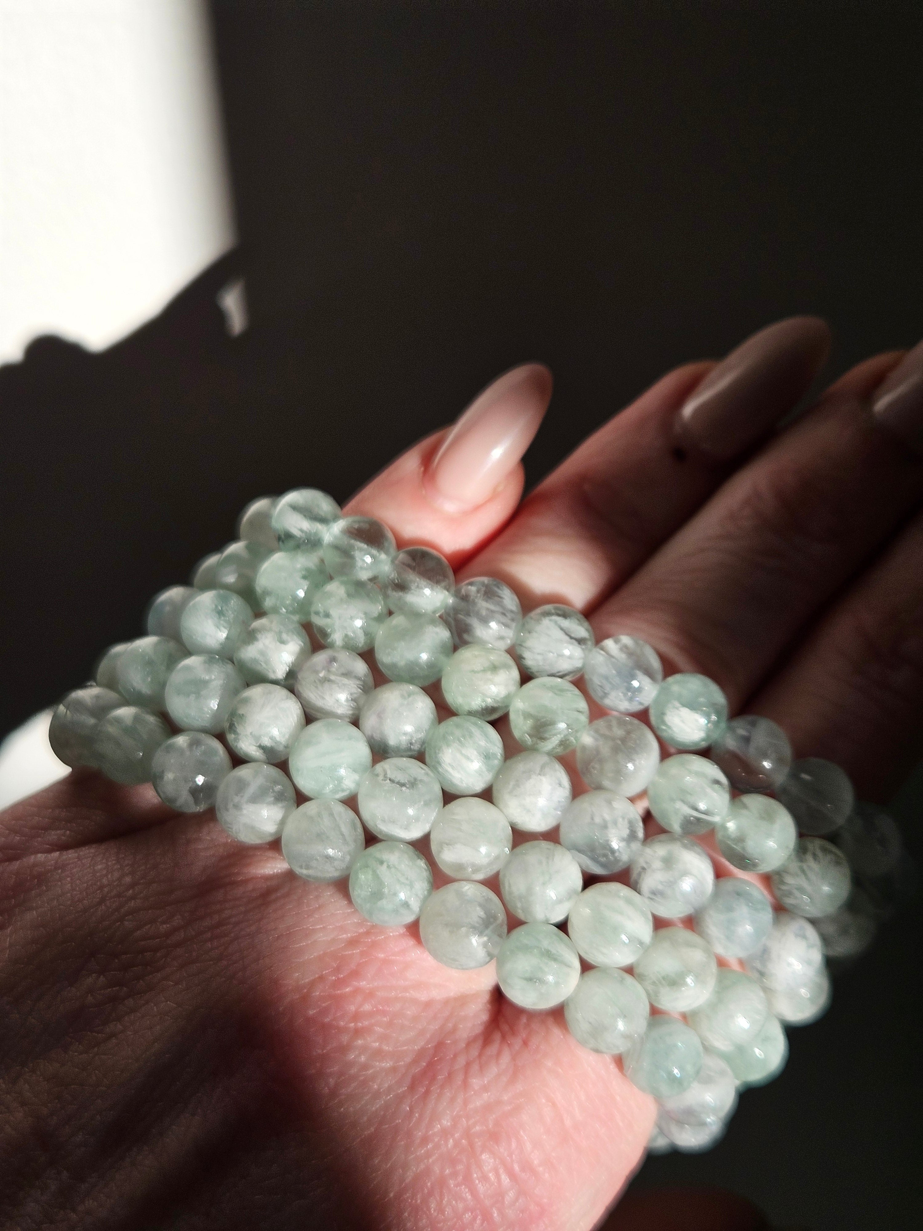 Feather Fluorite Bead Bracelet | 8mm