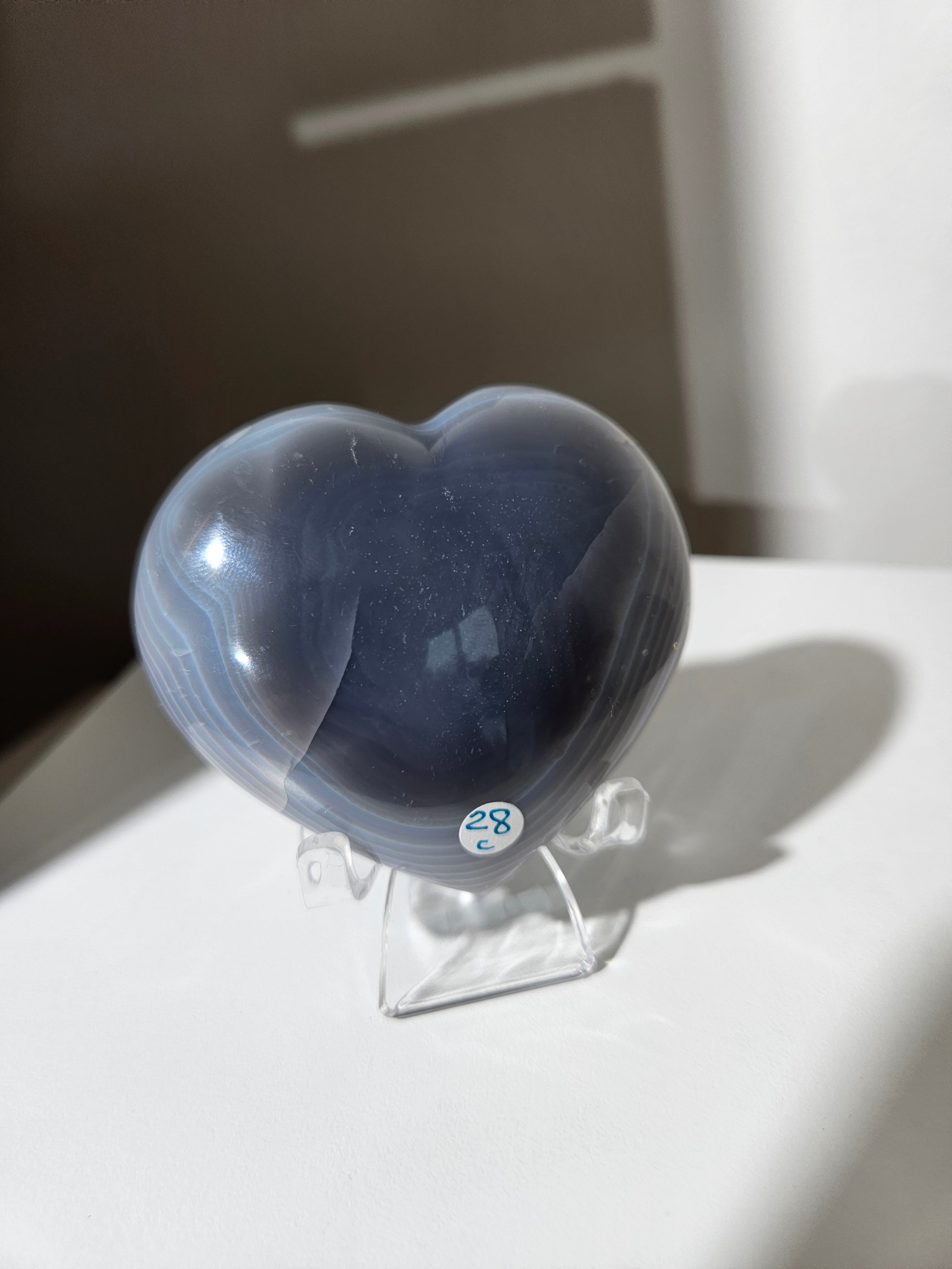 Banded Agate Heart 004