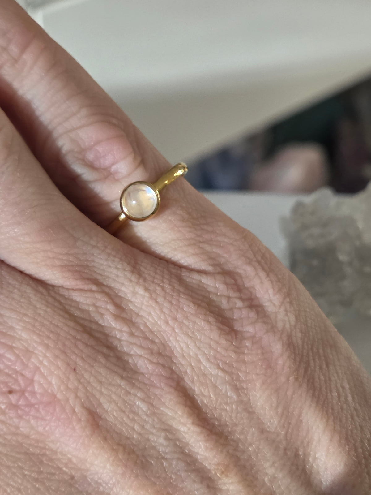 Size 7 | Moonstone Ring | gold 029