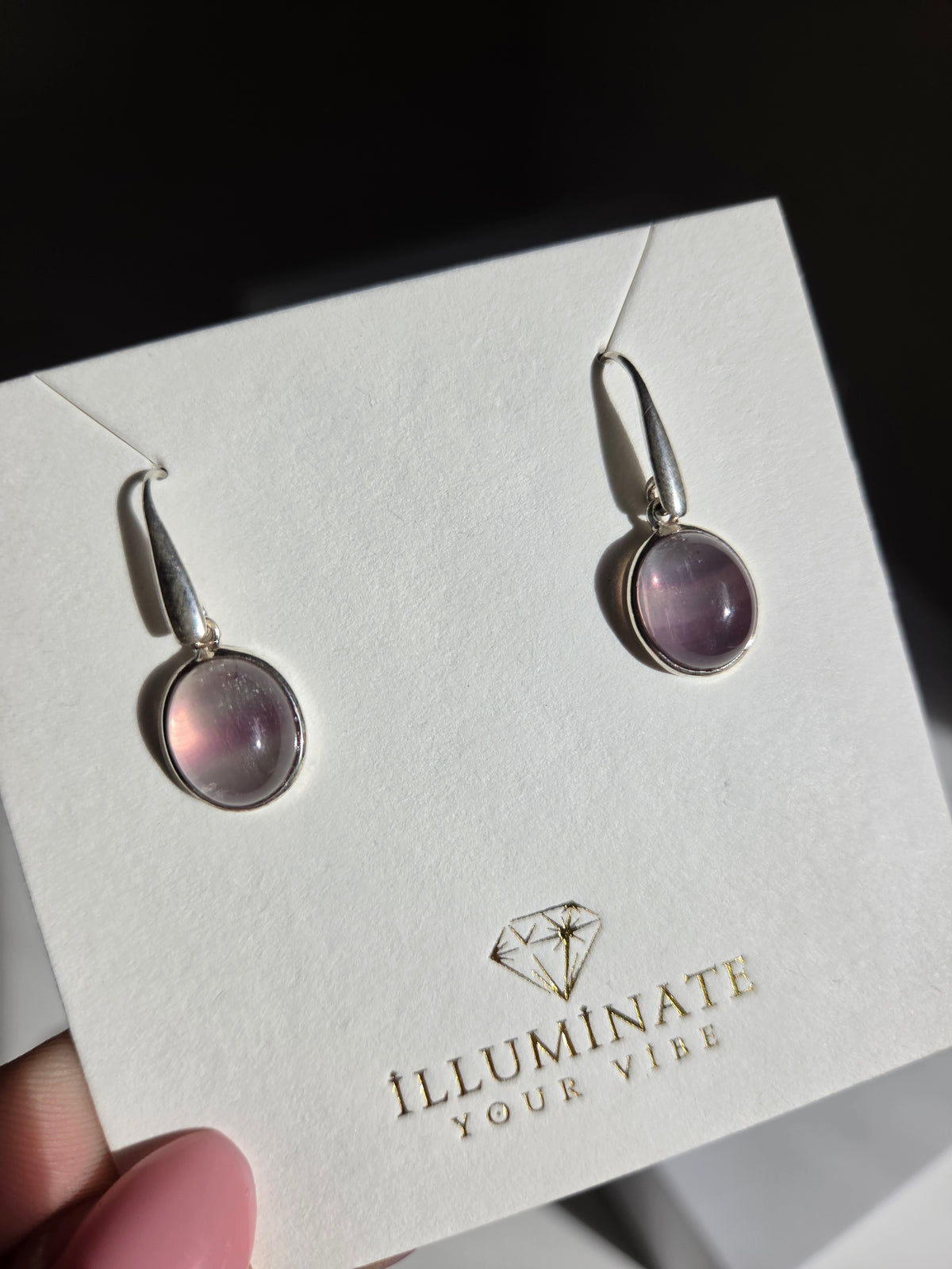 Fluorite Silver Earrings 002