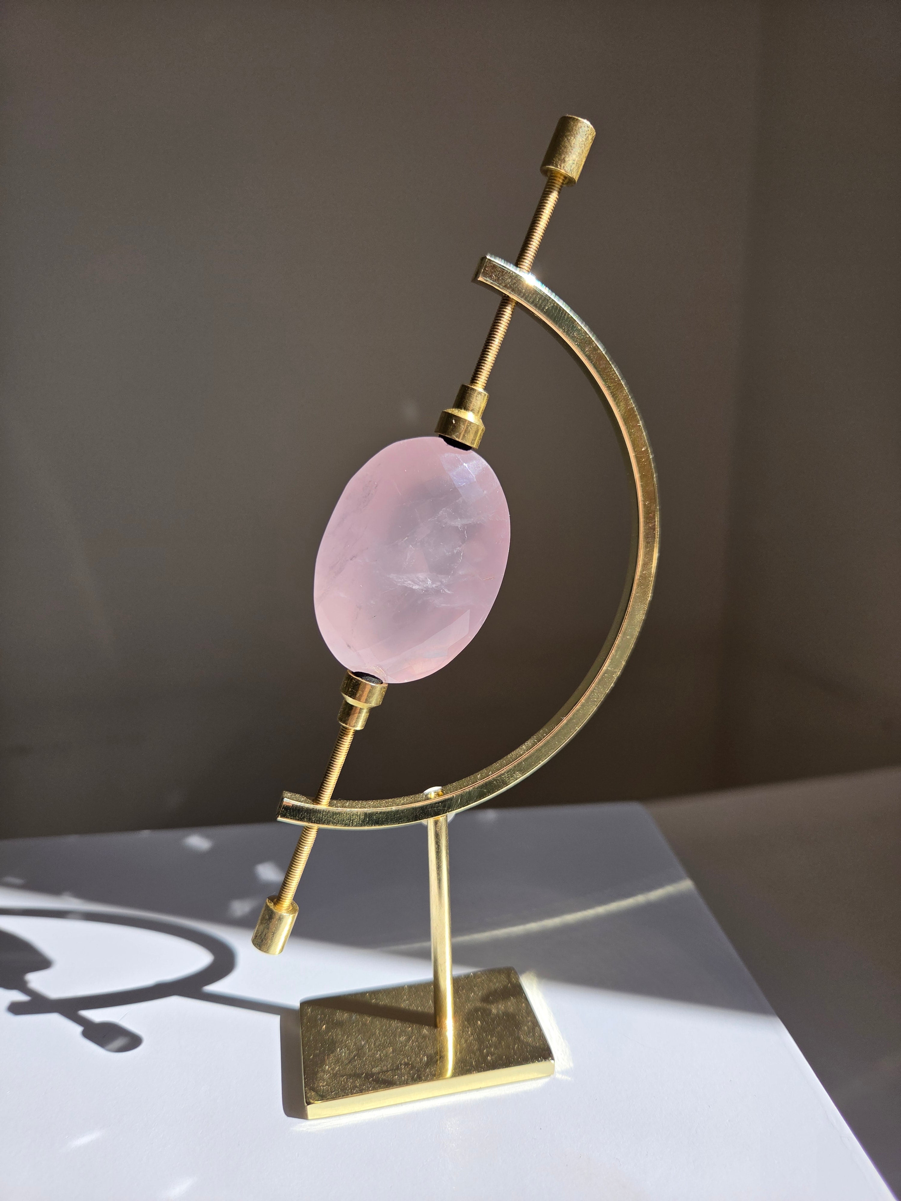 Faceted Rose Quartz on Caliper 010