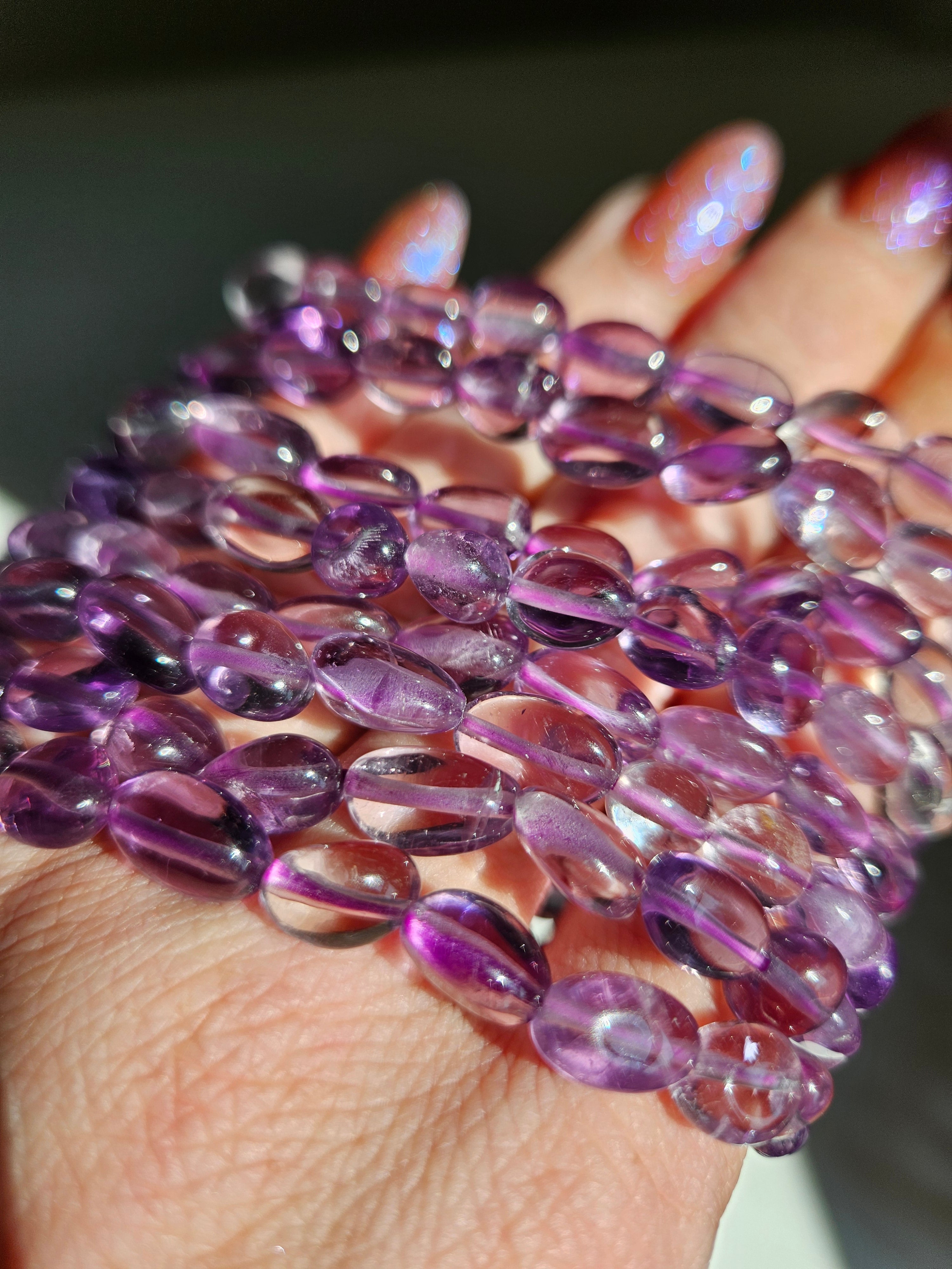 Amethyst bracelet | pebble beads