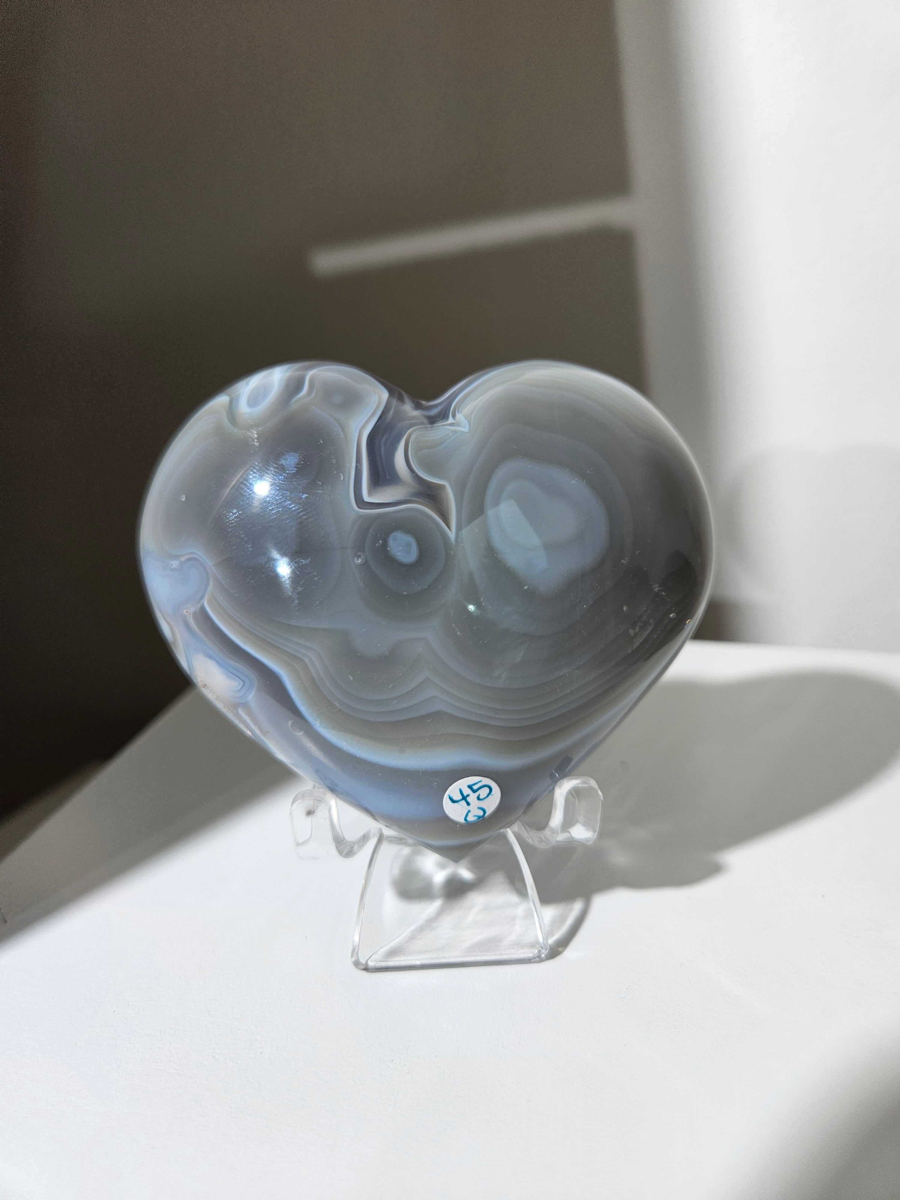 Banded Agate Heart 007
