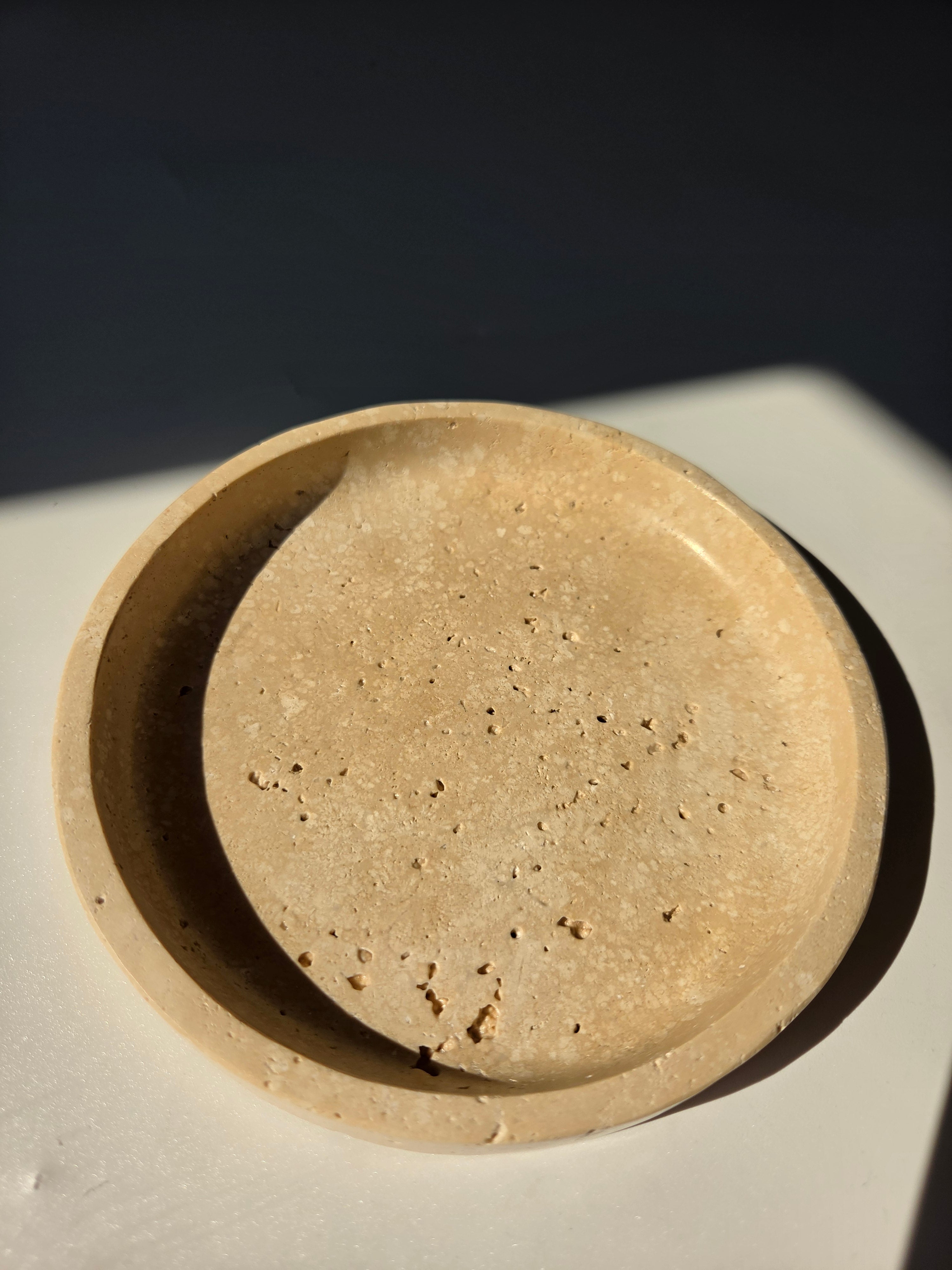 Travertine Round Dish