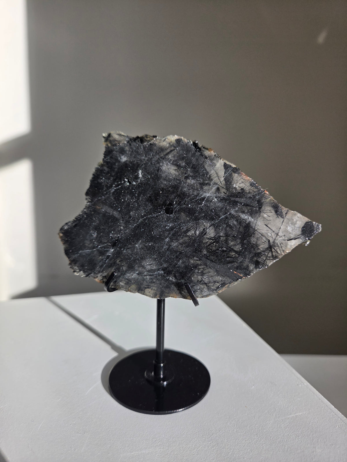 Black Tourmaline x Quartz Slab 007