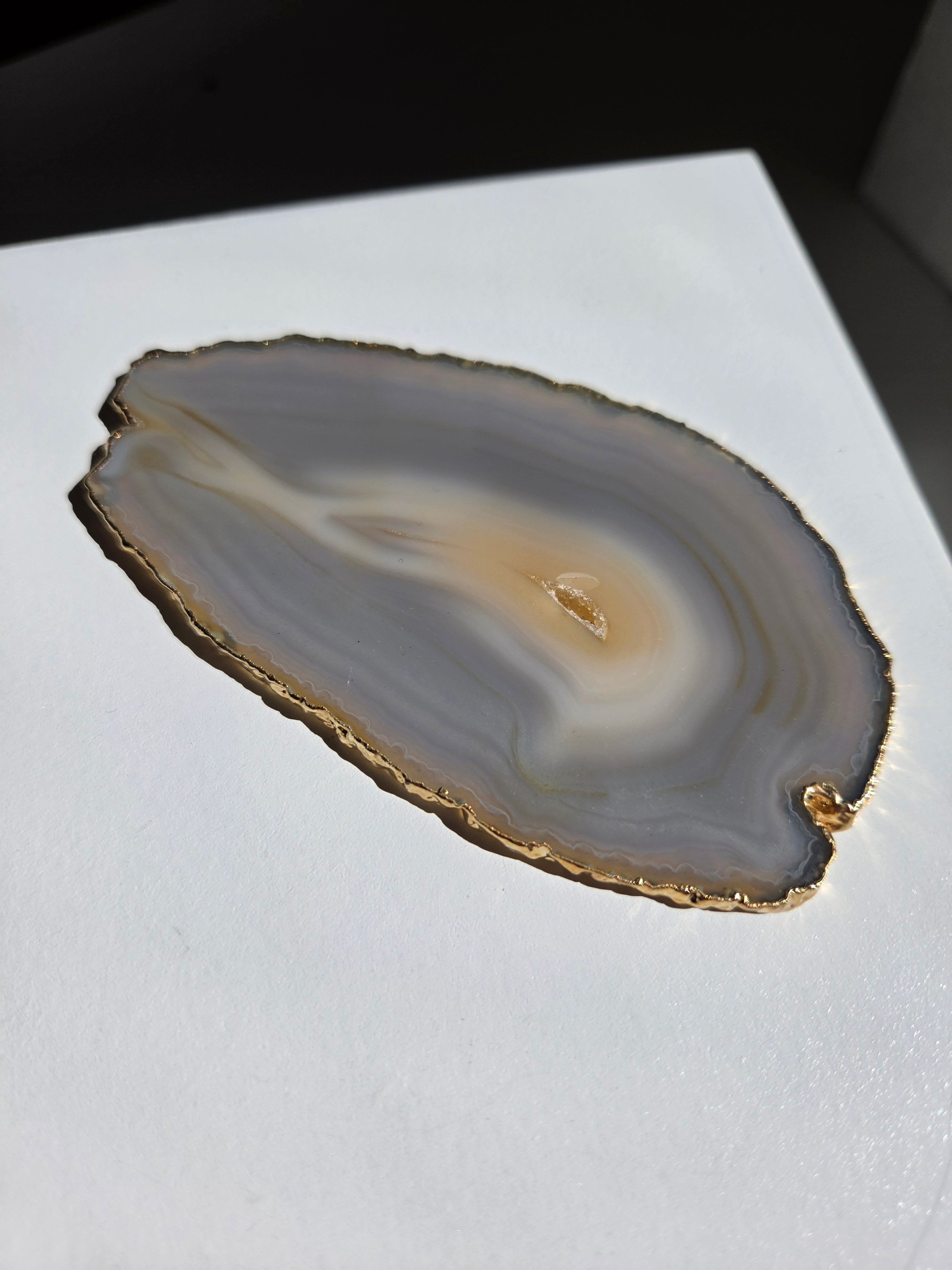 Agate Slab | gold trim 009