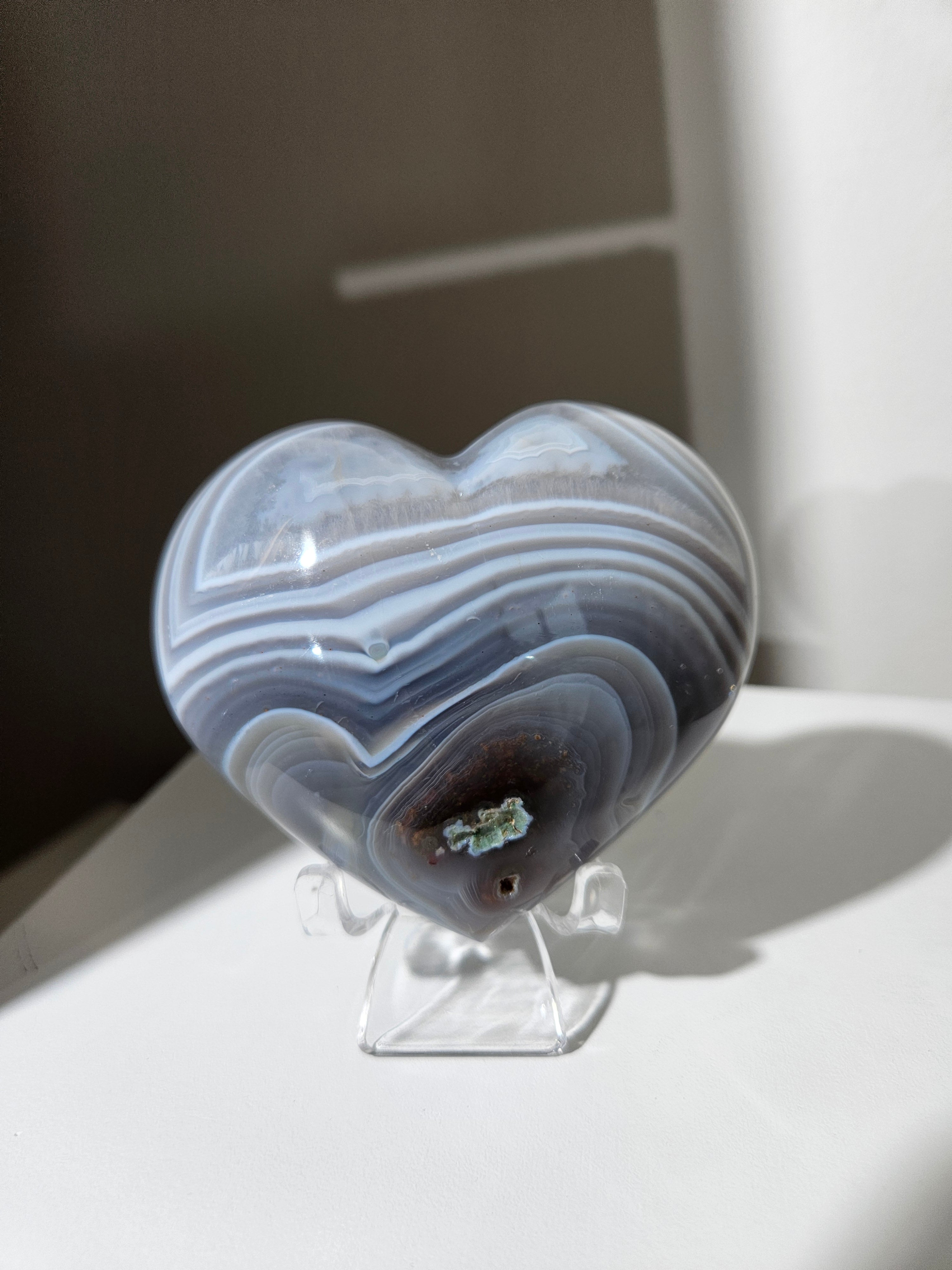 Banded Agate Heart 007