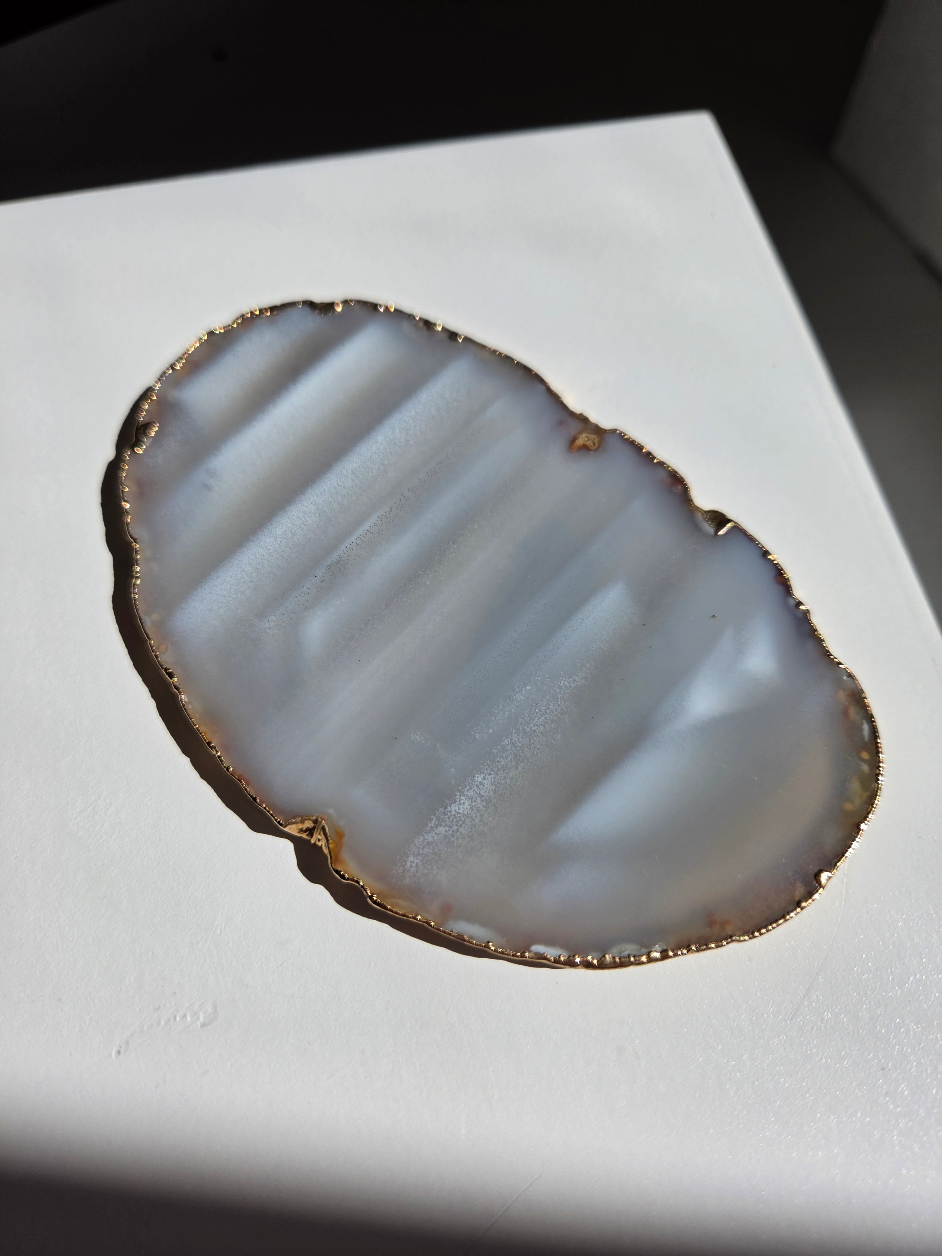 Agate Slab | gold trim 004